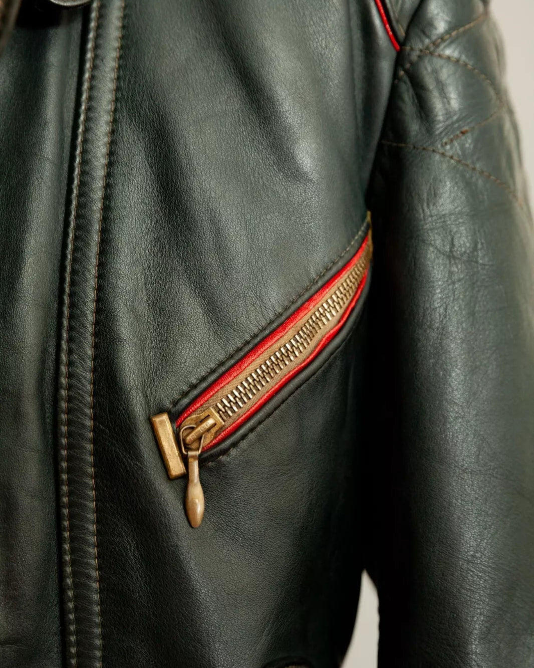 Vintage 1950s German Leather Motorcycle Jacket - Medium (40-42)
