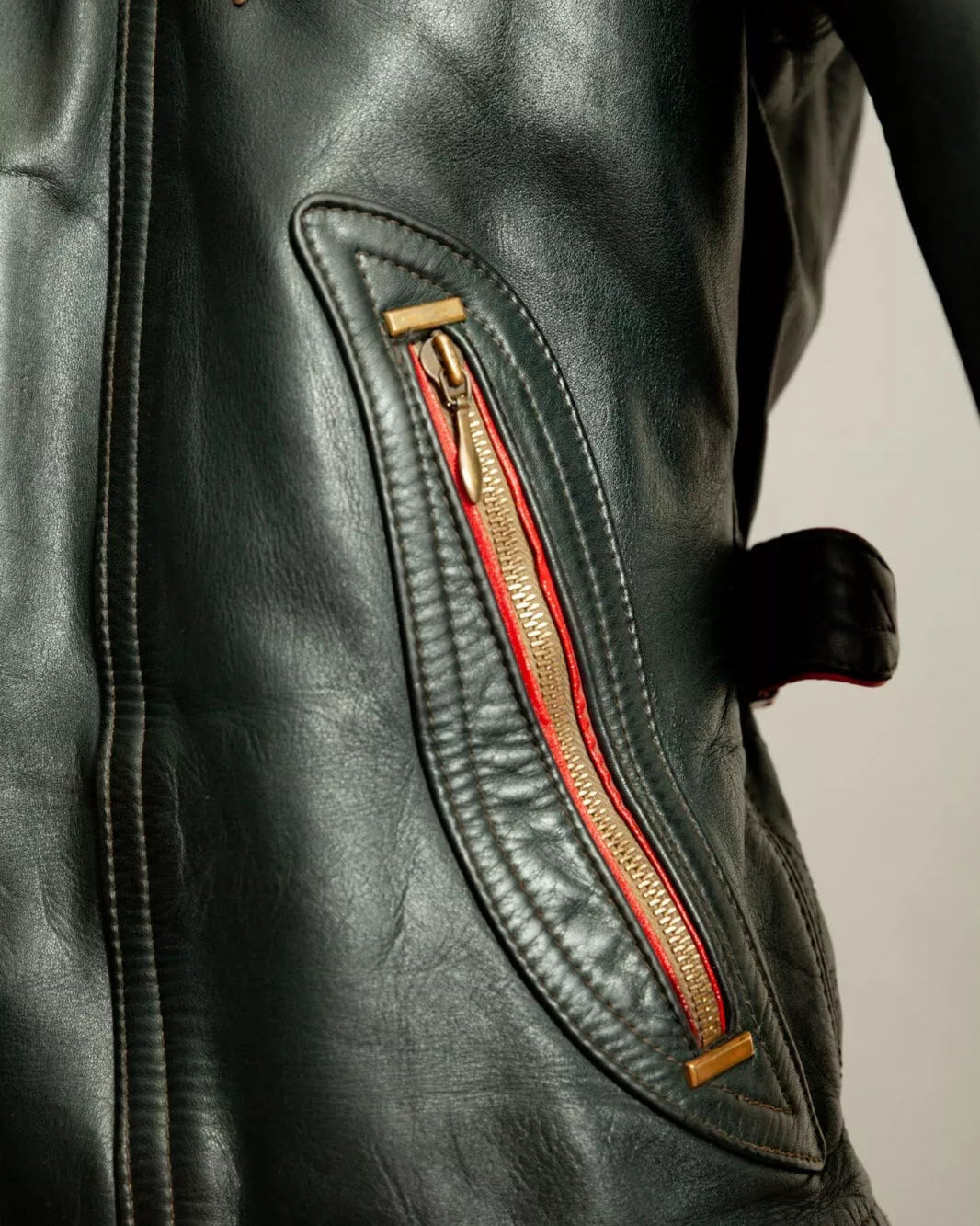 Vintage 1950s German Leather Motorcycle Jacket - Medium (40-42)