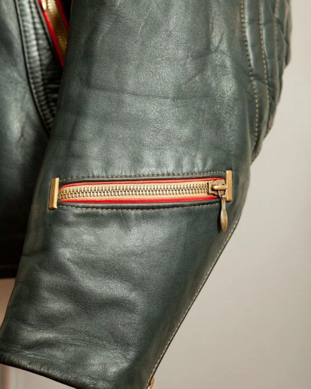 Vintage 1950s German Leather Motorcycle Jacket - Medium (40-42)