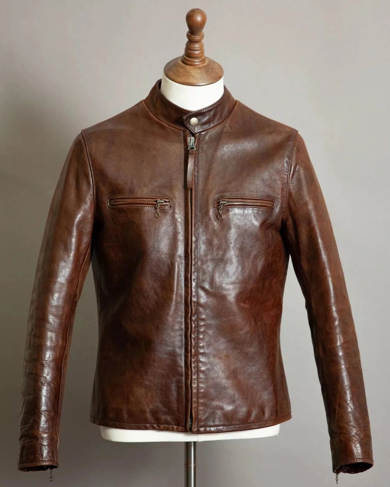 Vintage Ralph Lauren Single Rider Horsehide Leather Jacket - Small (38-40)