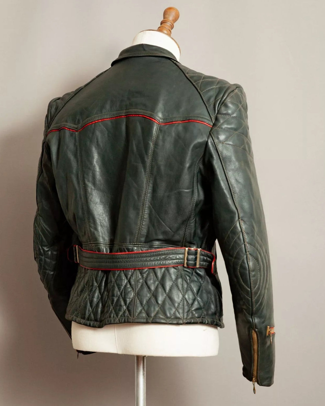 Vintage 1950s German Leather Motorcycle Jacket - Medium (40-42)