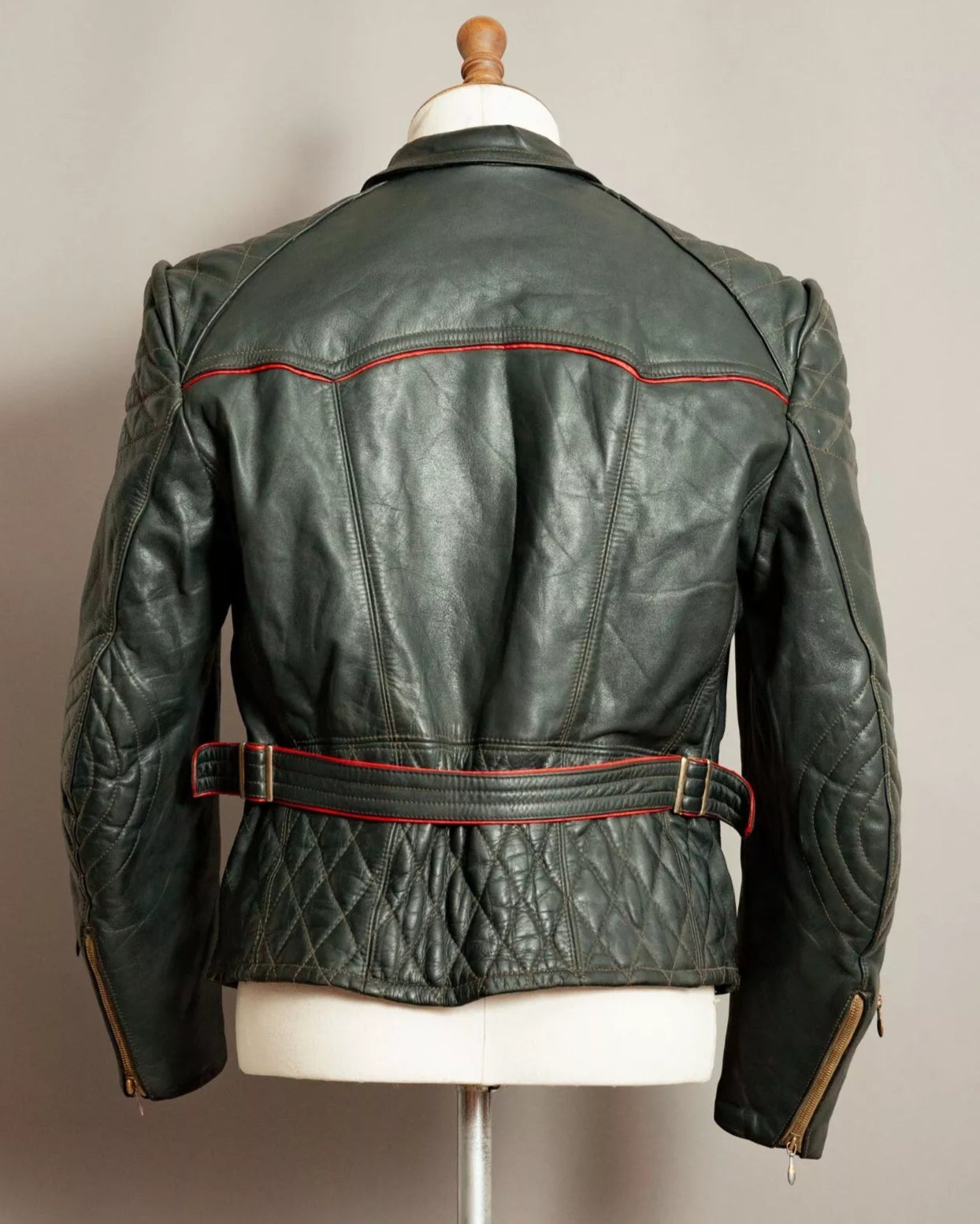 Vintage 1950s German Leather Motorcycle Jacket - Medium (40-42)