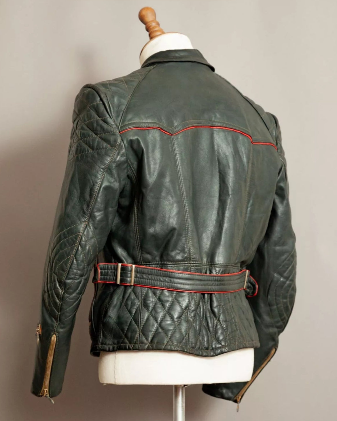Vintage 1950s German Leather Motorcycle Jacket - Medium (40-42)