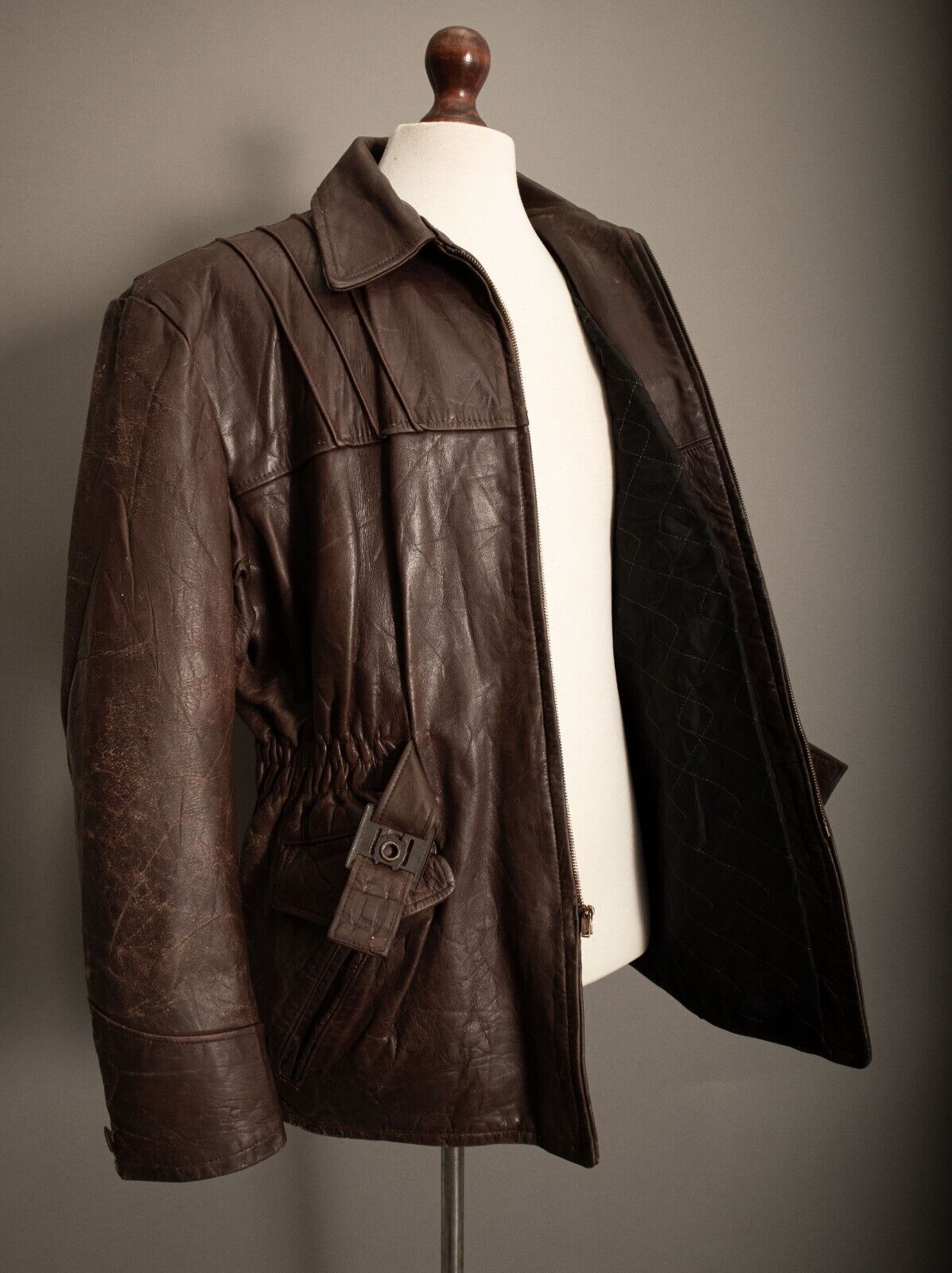Vintage Canadian 1930s Horsehide Leather Jacket - Large ( 42-44)