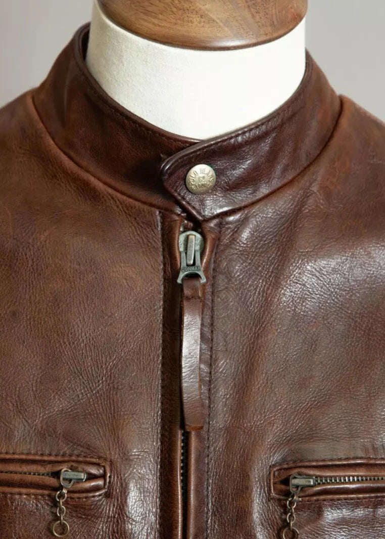 Vintage Ralph Lauren Single Rider Horsehide Leather Jacket - Small (38-40)
