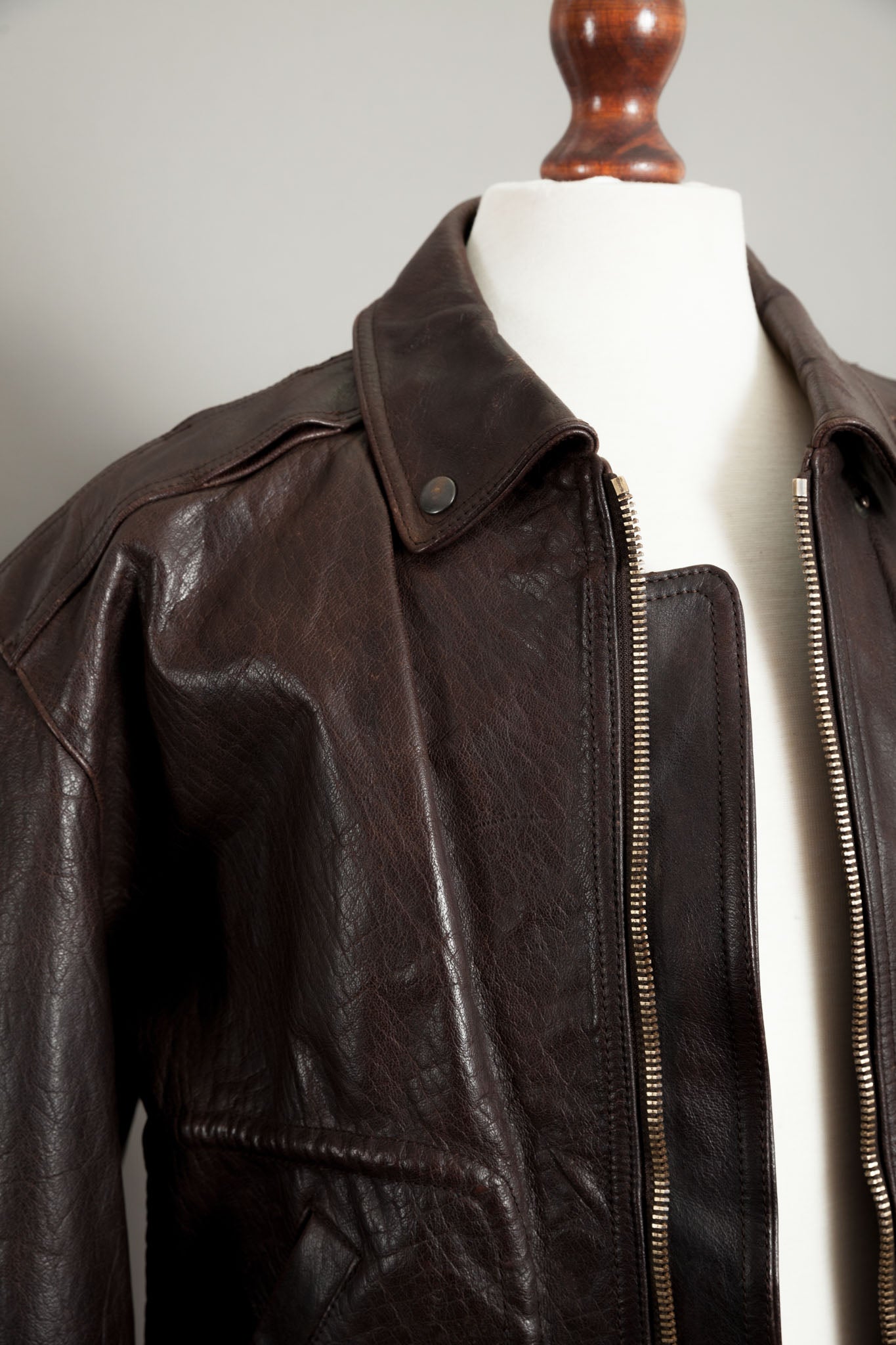 Vintage 1950s French Horsehide Leather Motorcycle Jacket - Large (42-44)