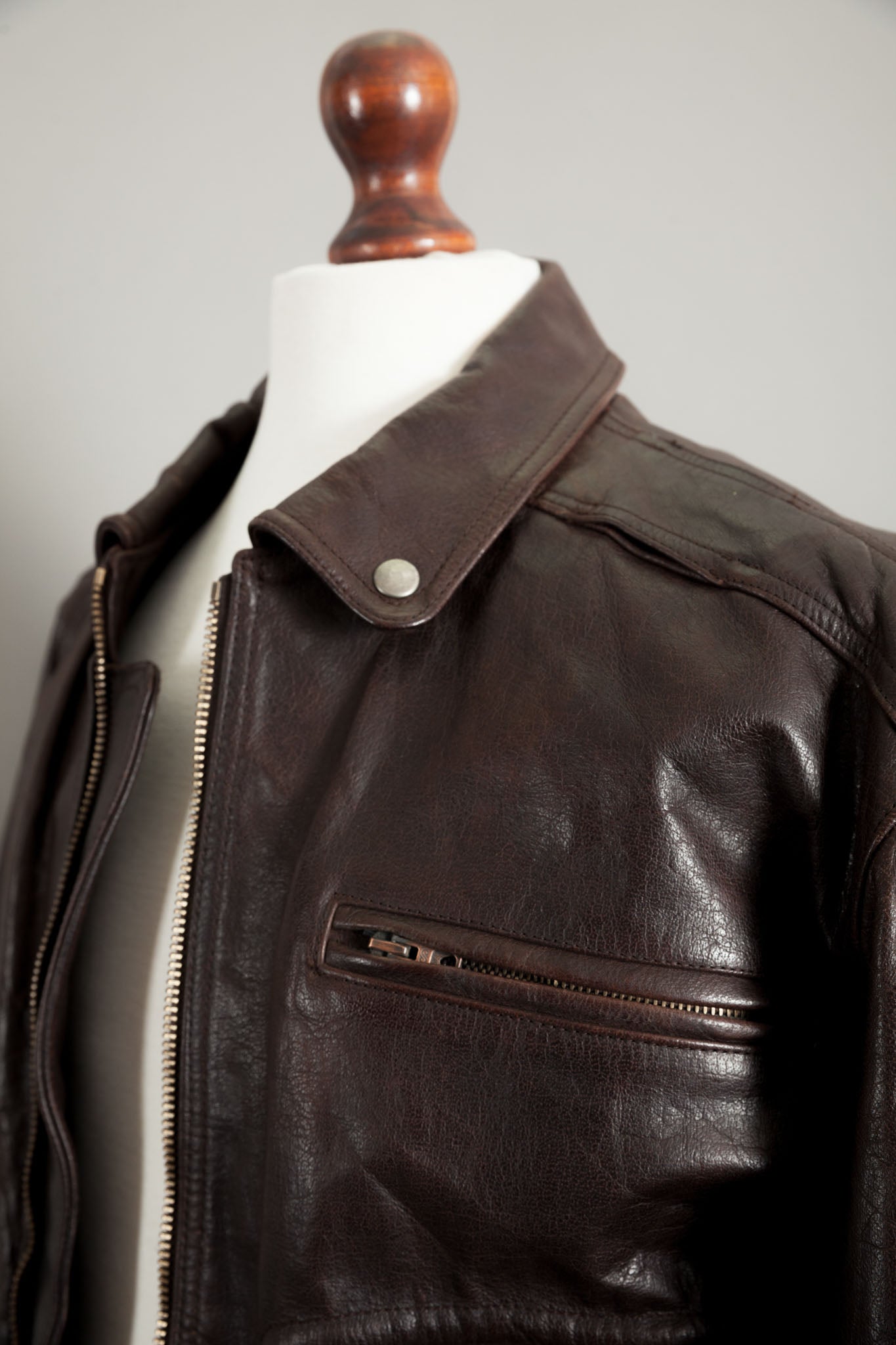 Vintage 1950s French Horsehide Leather Motorcycle Jacket - Large (42-44)