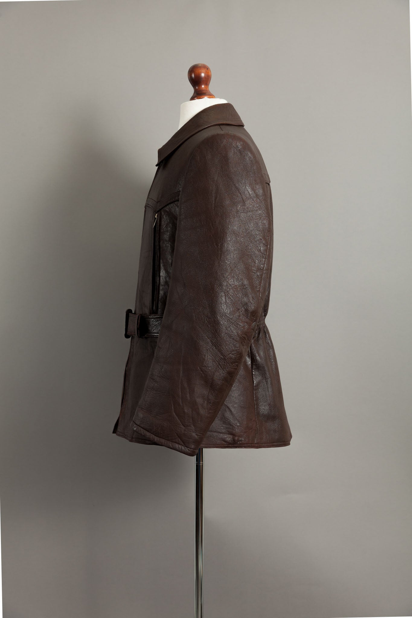 Vintage WW2 1940s German Leather Dispatch Rider Cyclist Jacket - Large (42-44)