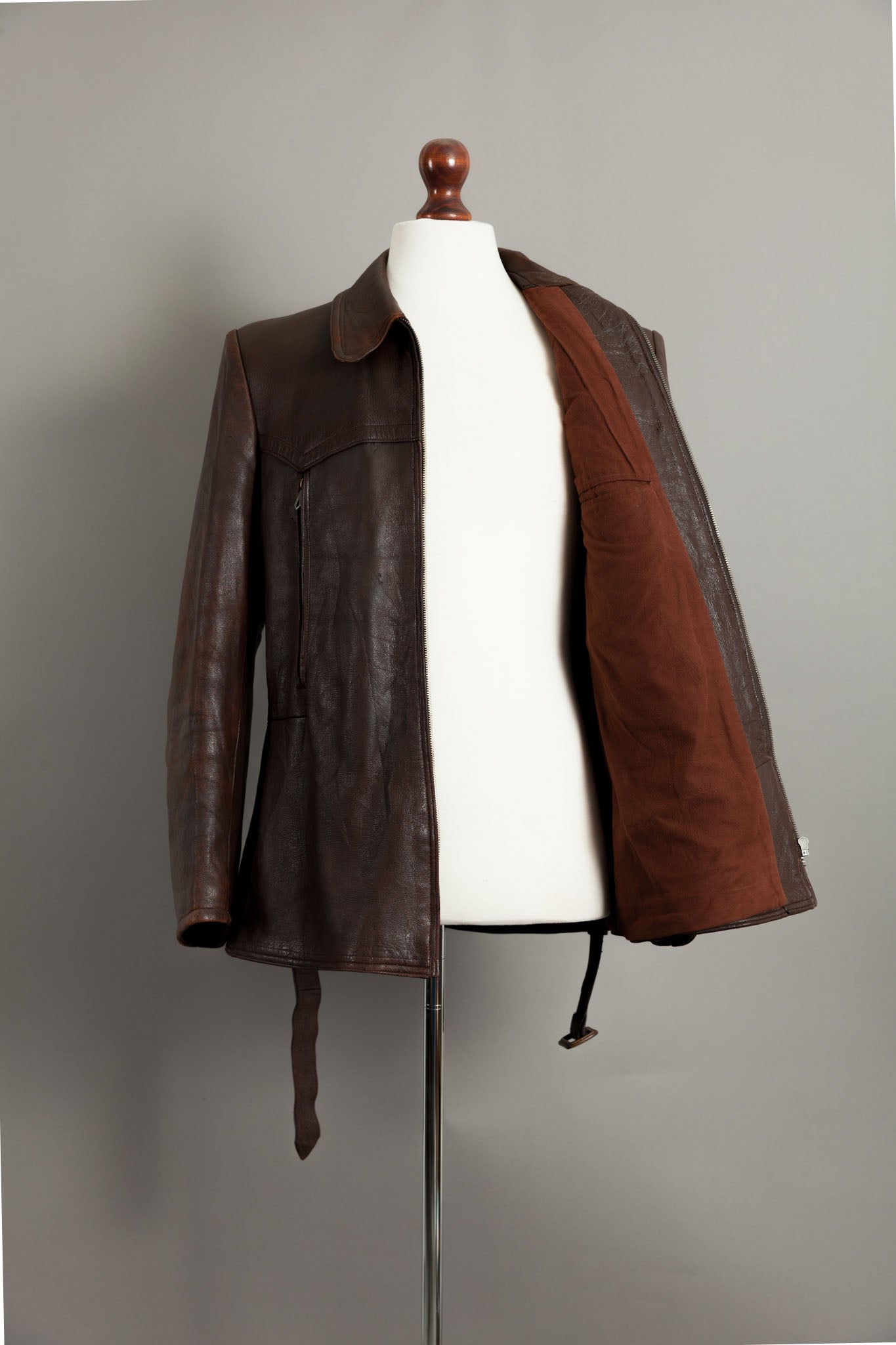 Vintage WW2 1940s German Leather Dispatch Rider Cyclist Jacket - Large (42-44)