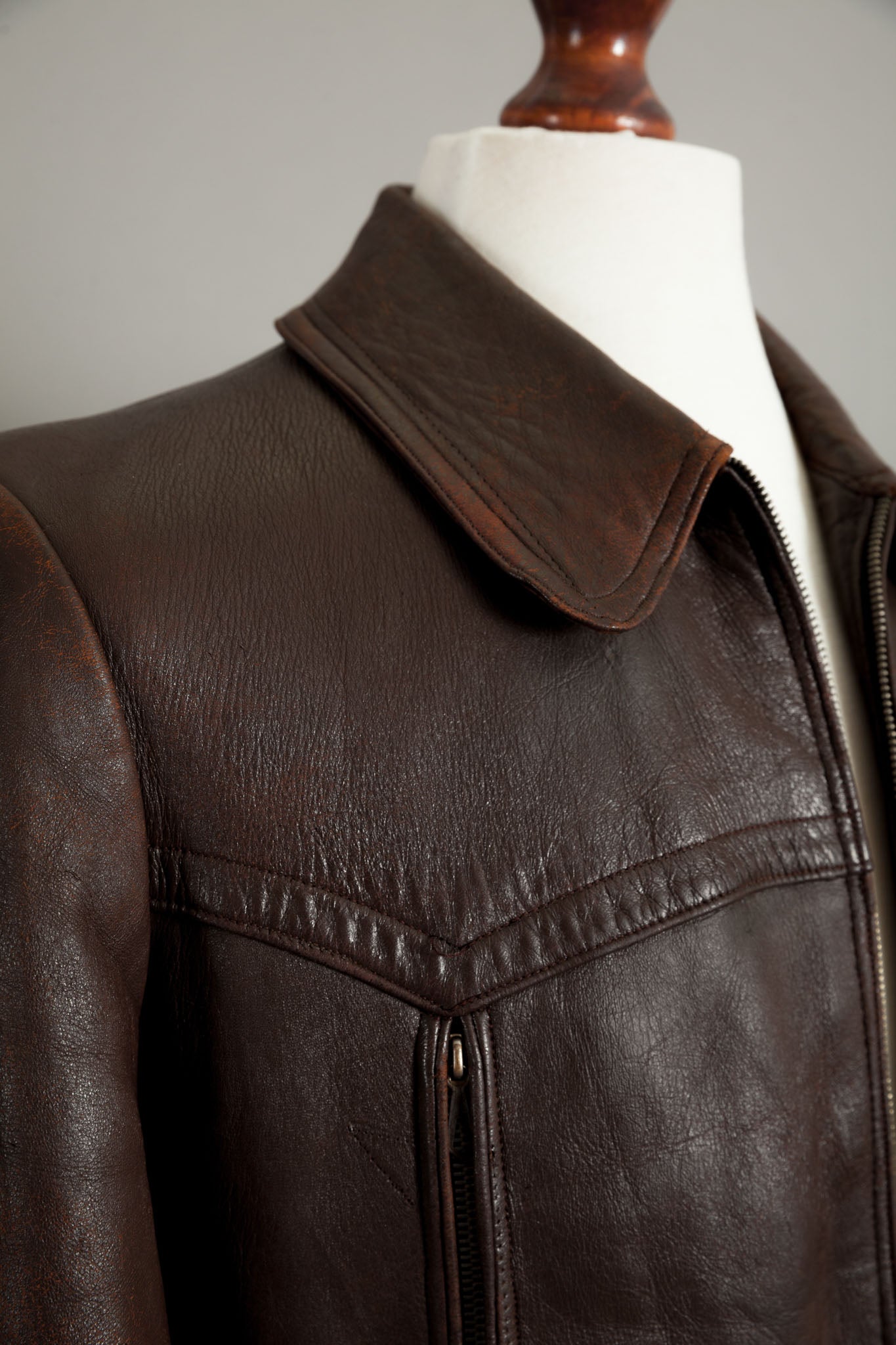 Vintage WW2 1940s German Leather Dispatch Rider Cyclist Jacket - Large (42-44)