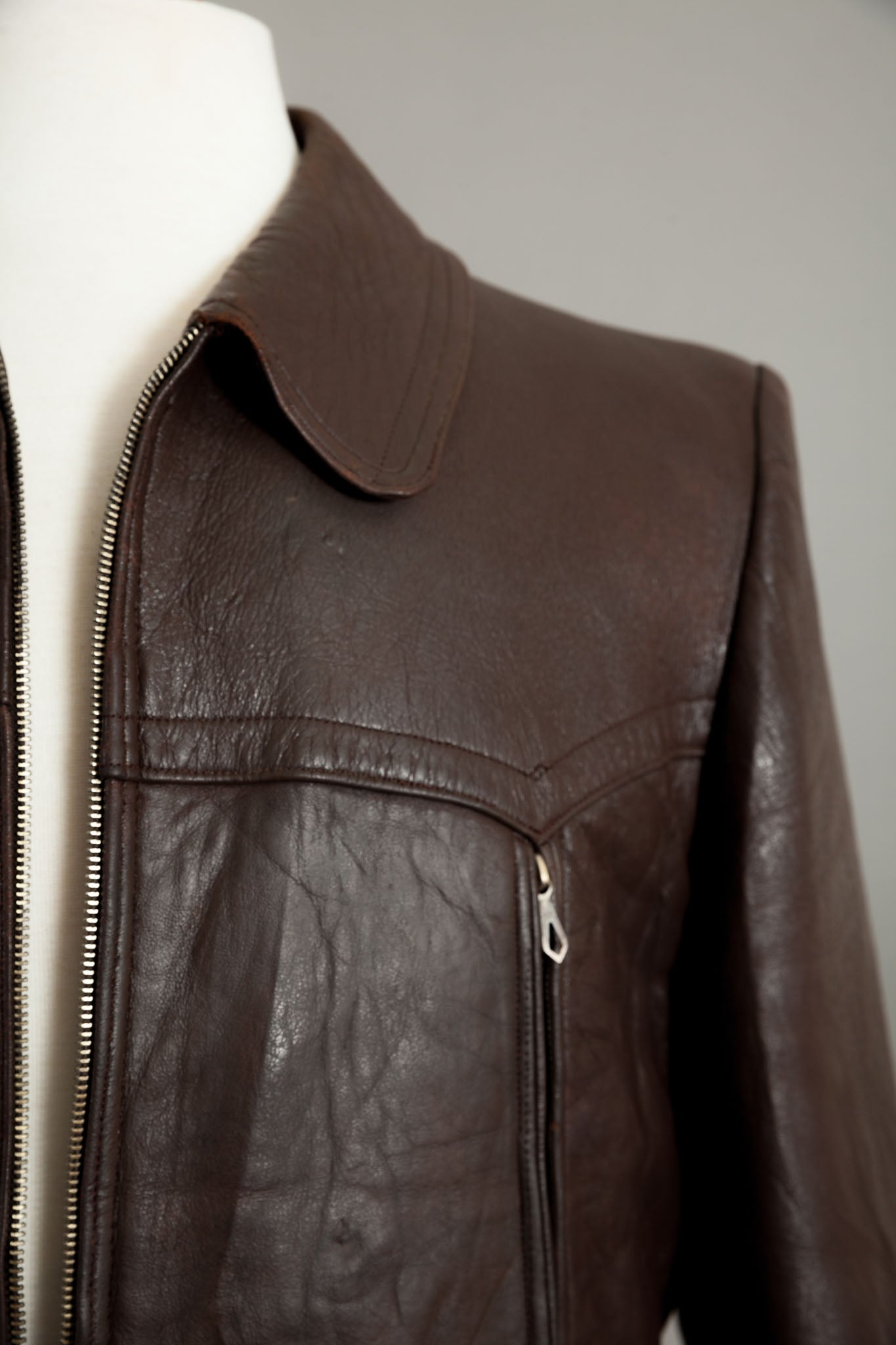 Vintage WW2 1940s German Leather Dispatch Rider Cyclist Jacket - Large (42-44)