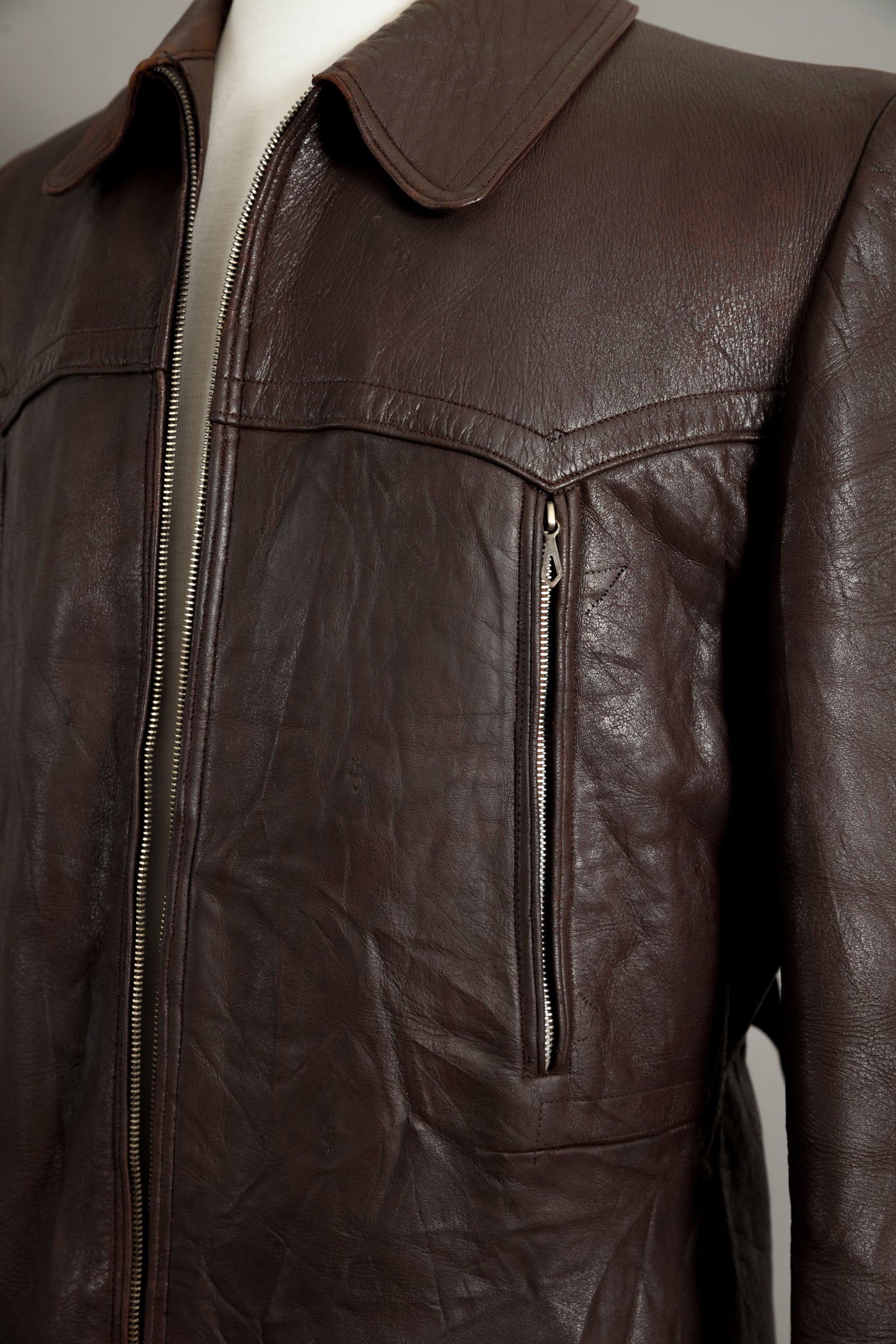 Vintage WW2 1940s German Leather Dispatch Rider Cyclist Jacket - Large (42-44)