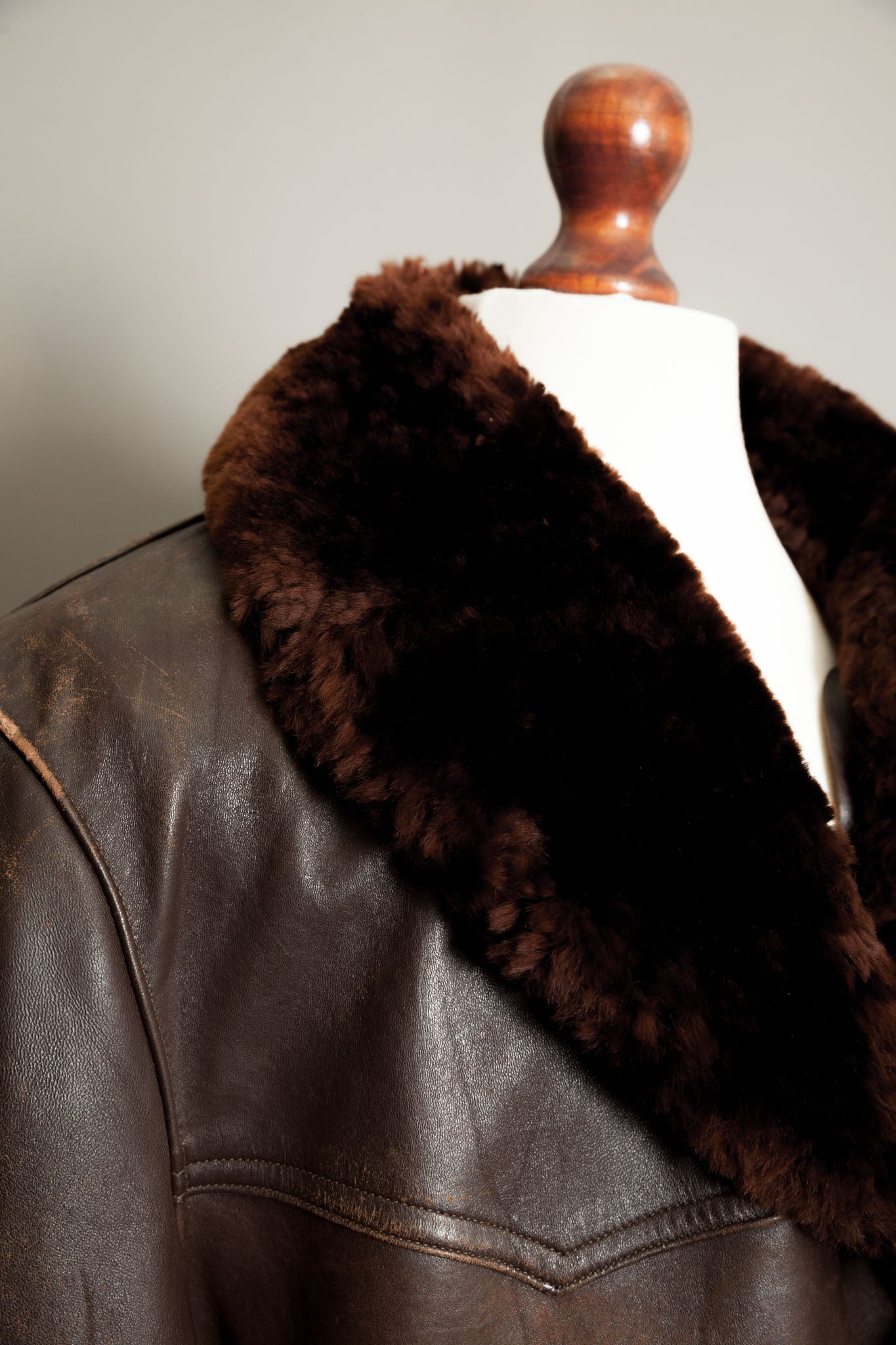 Vintage 1950s German Leather Barnstormer Trench Coat Jacket - XL (44-46)