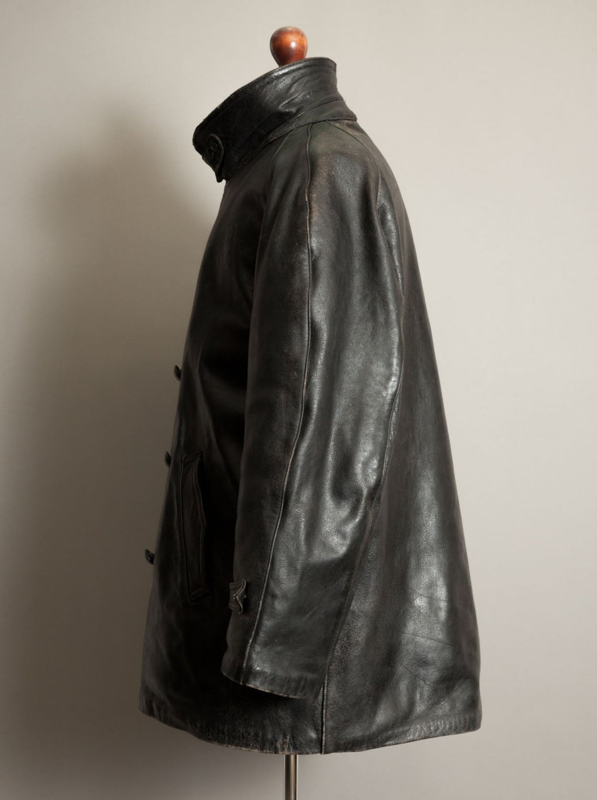 Vintage 1940s Italian Police Officers Leather Jacket - XL (46)