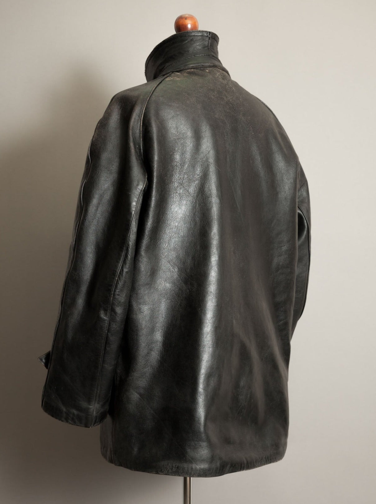 Vintage 1940s Italian Police Officers Leather Jacket - XL (46)