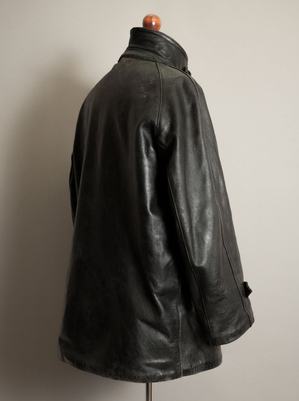 Vintage 1940s Italian Police Officers Leather Jacket - XL (46)