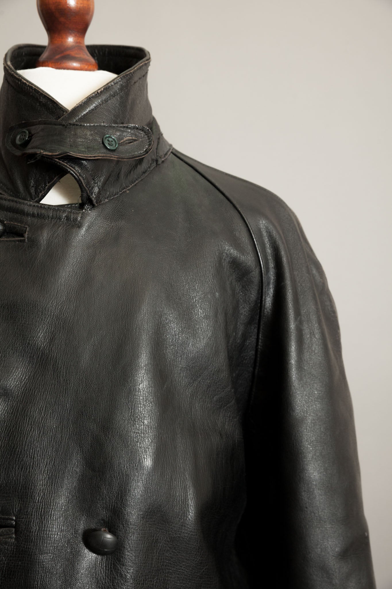 Vintage 1940s Italian Police Officers Leather Jacket - XL (46)