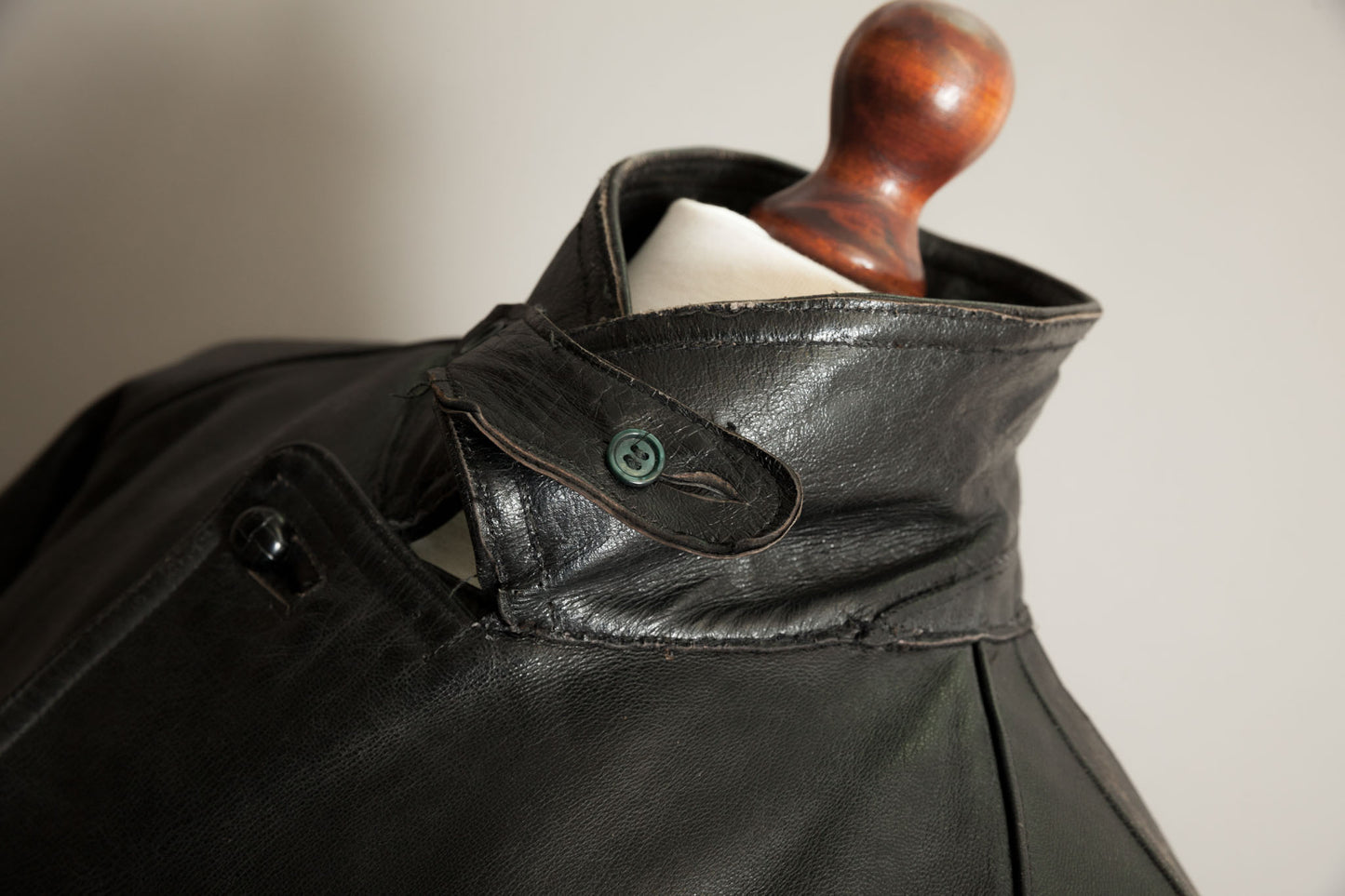 Vintage 1940s Italian Police Officers Leather Jacket - XL (46)