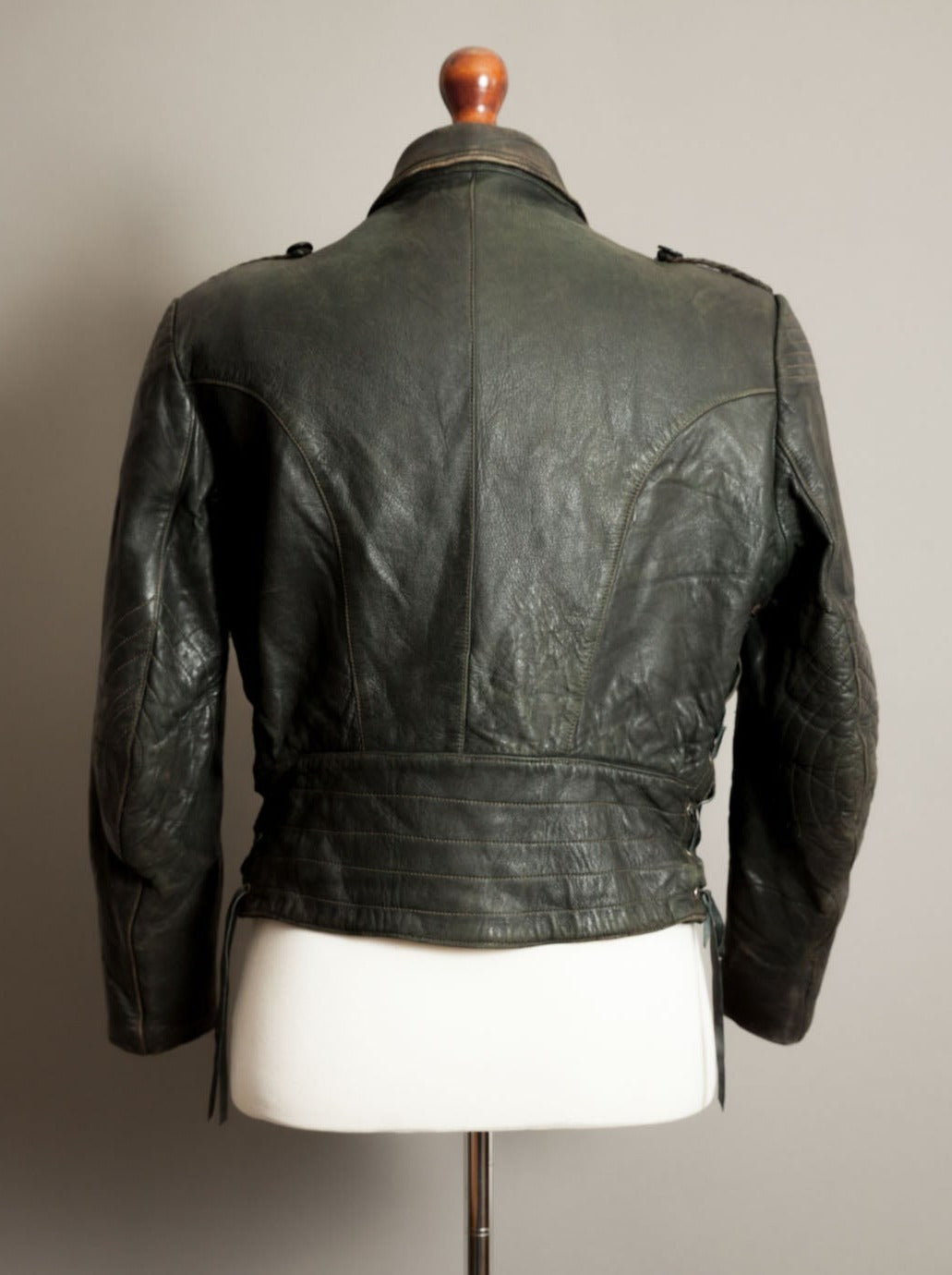 Vintage 1950s German Leather Motorcycle Jacket - Small (38-40)