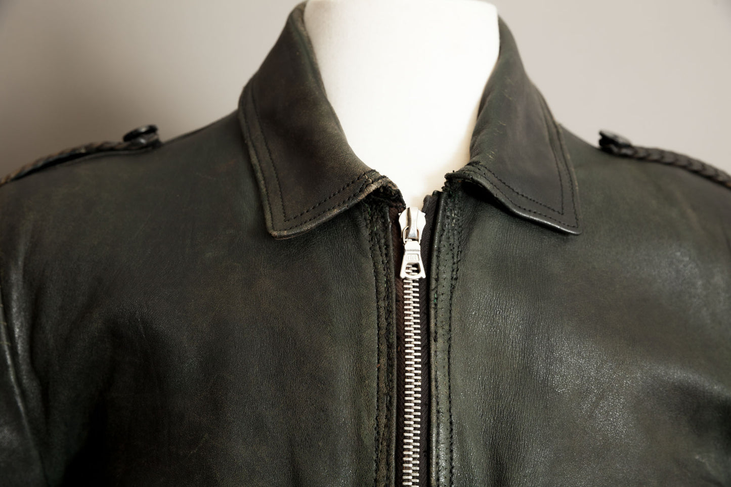 Vintage 1950s German Leather Motorcycle Jacket - Small (38-40)