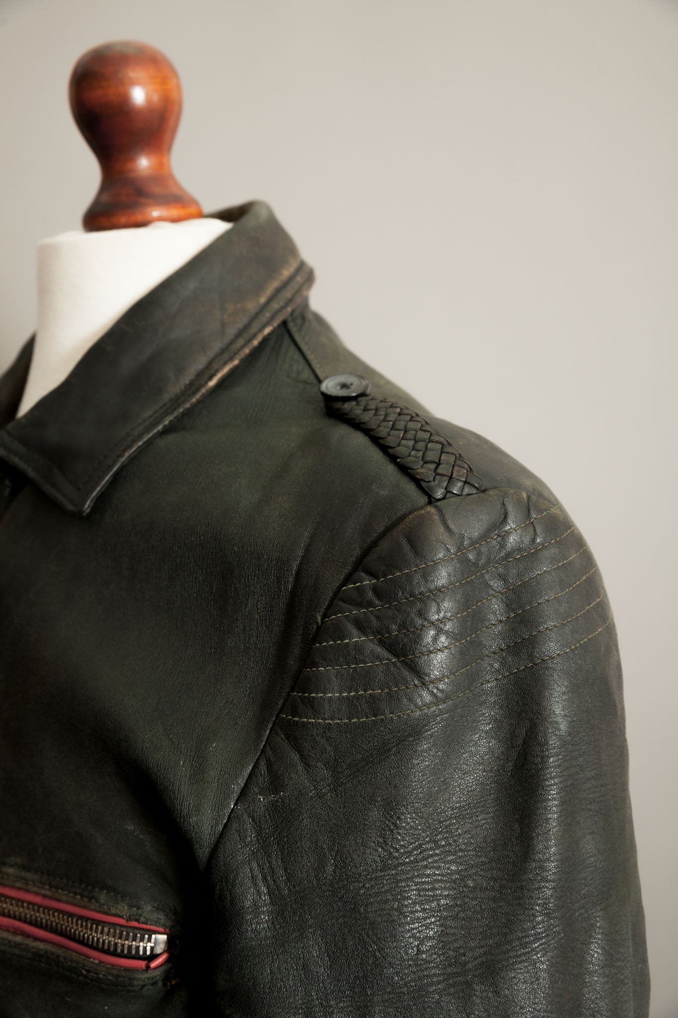 Vintage 1950s German Leather Motorcycle Jacket - Small (38-40)