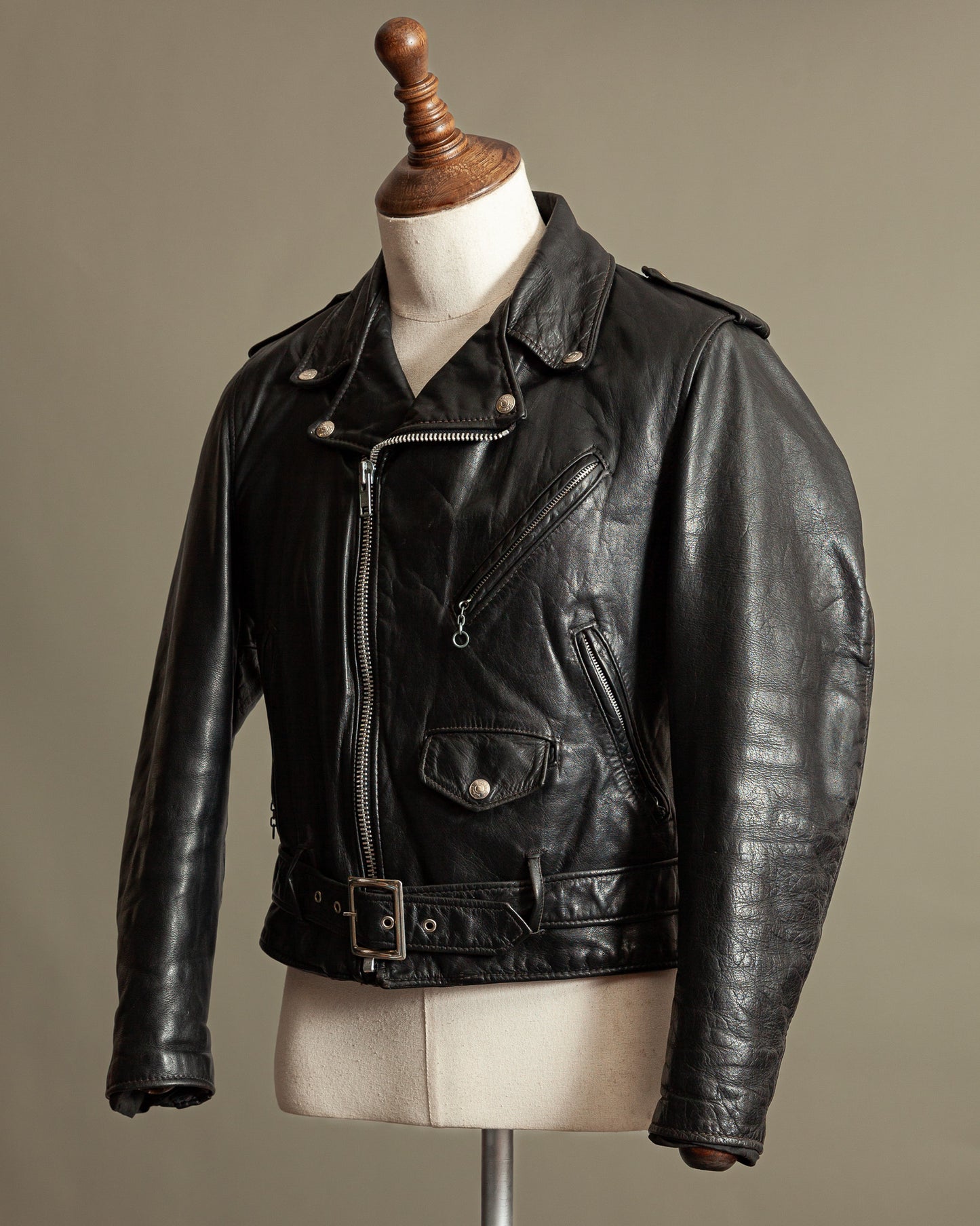 Vintage Schott Perfecto 118 Naked Cowhide Leather Biker Jacket - Small (38)