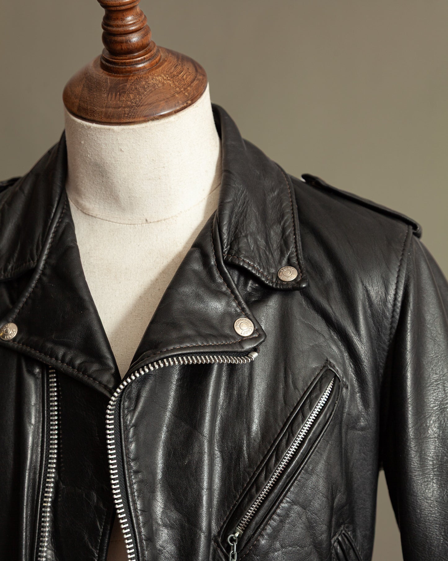 Vintage Schott Perfecto 118 Naked Cowhide Leather Biker Jacket - Small (38)