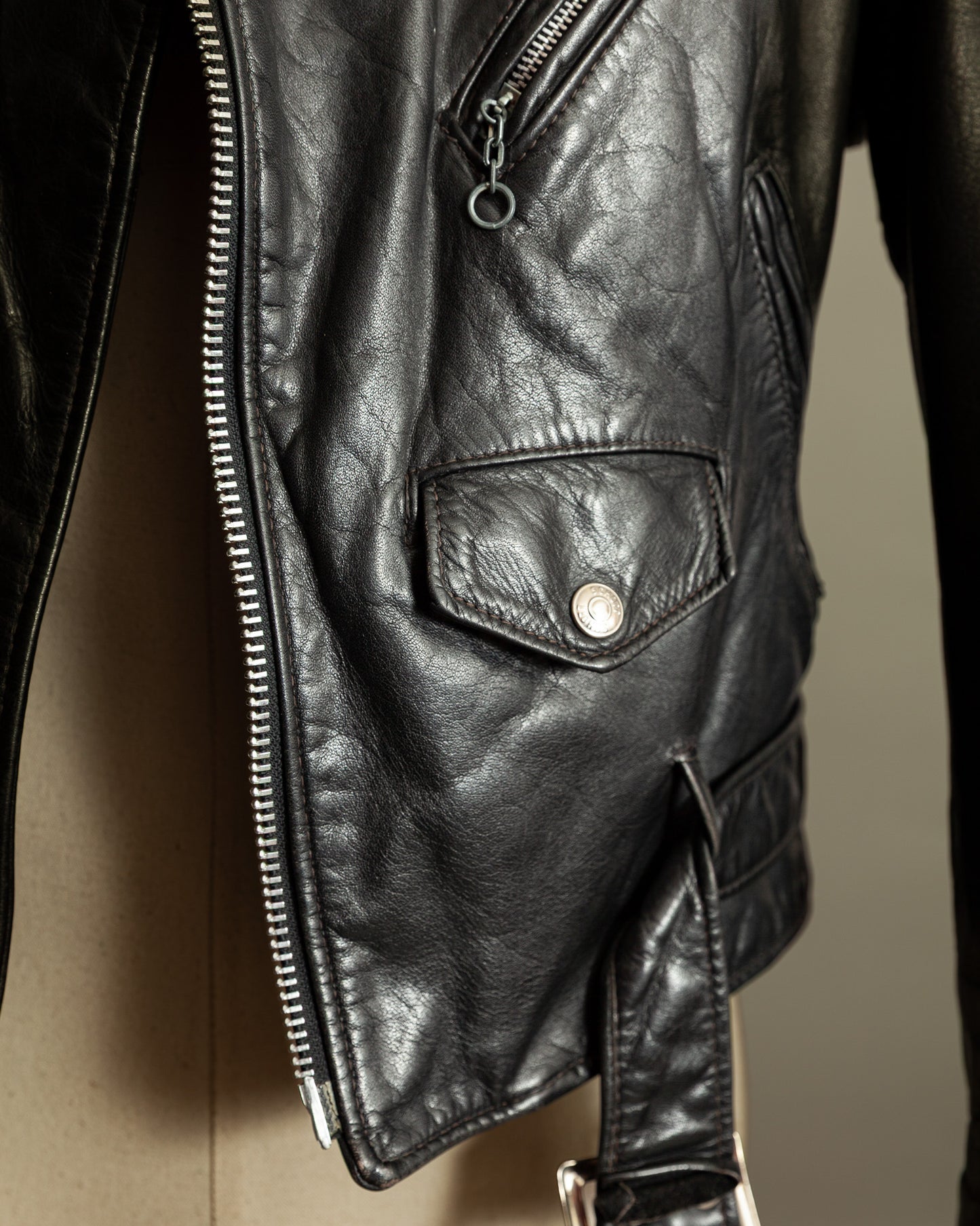 Vintage Schott Perfecto 118 Naked Cowhide Leather Biker Jacket - Small (38)