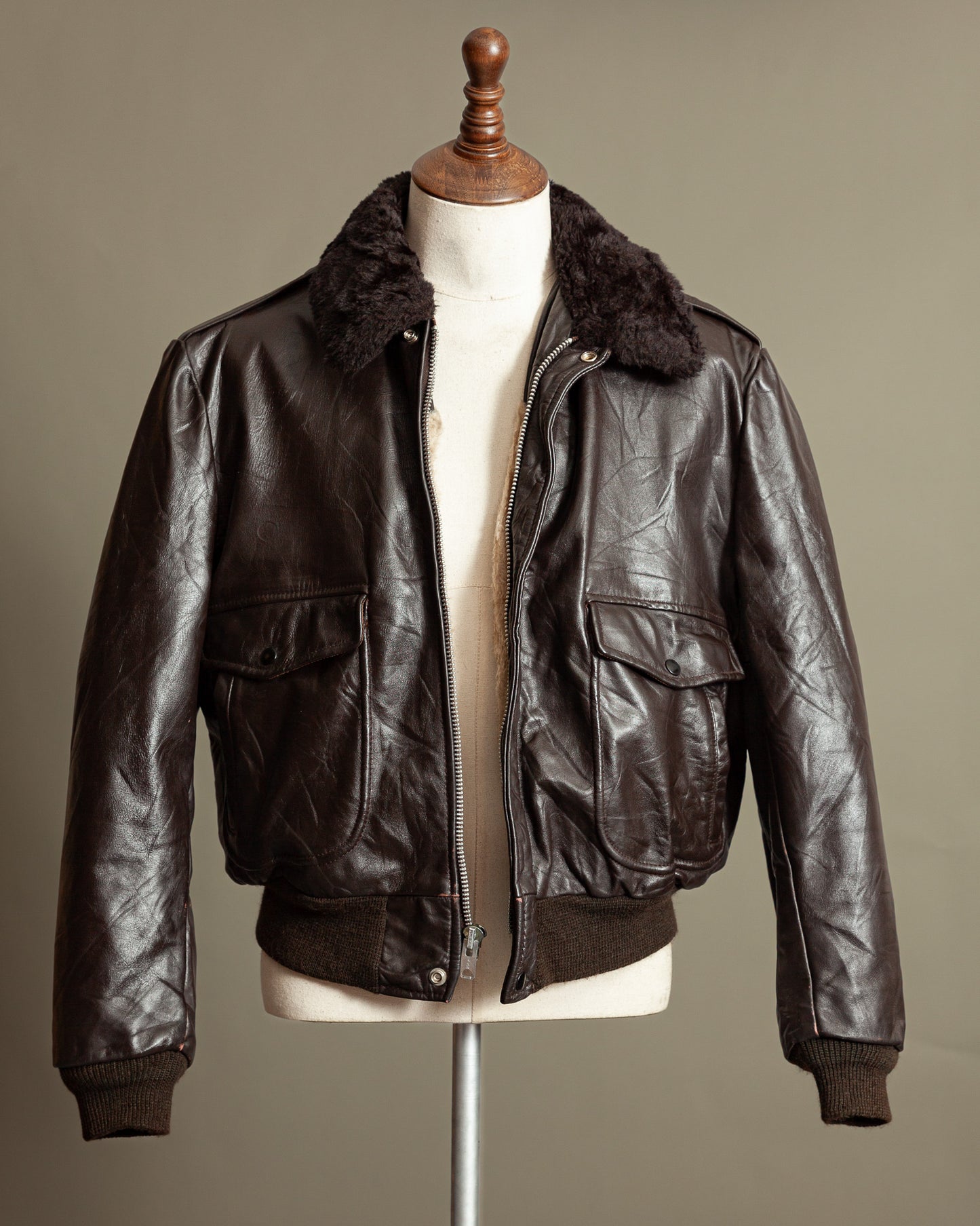 Vintage 1960s Cooper A-2 Leather Flight Jacket – Made in USA (46)