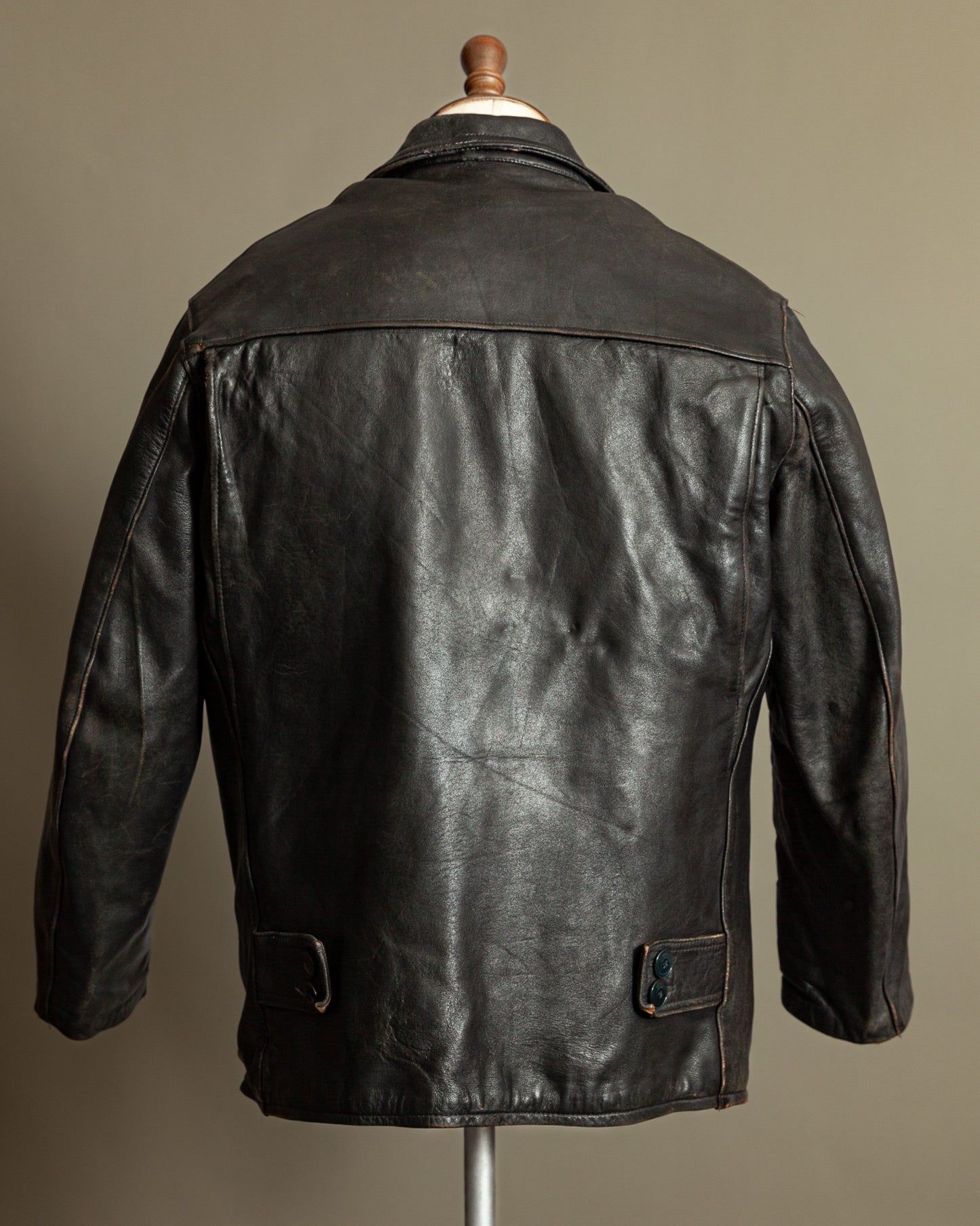 Vintage 1950s French Leather Workwear Jacket - Medium (42-44)