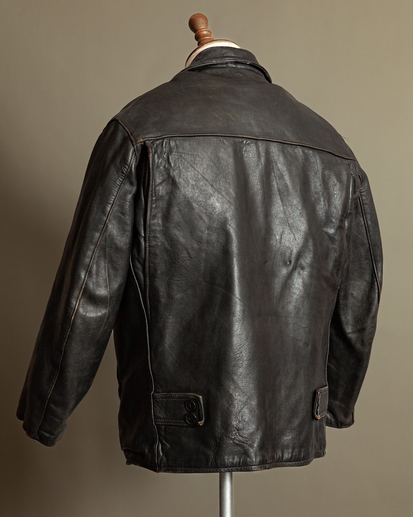 Vintage 1950s French Leather Workwear Jacket - Medium (42-44)