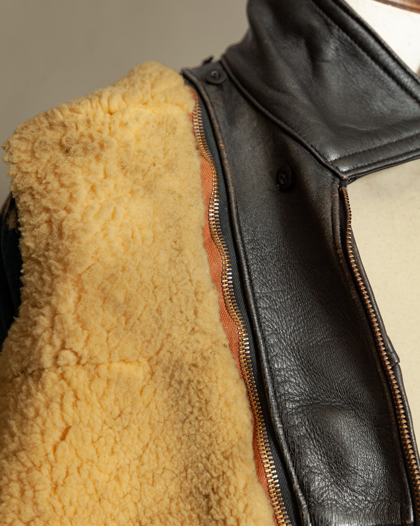 Vintage 1950s French Leather Workwear Jacket - Medium (42-44)