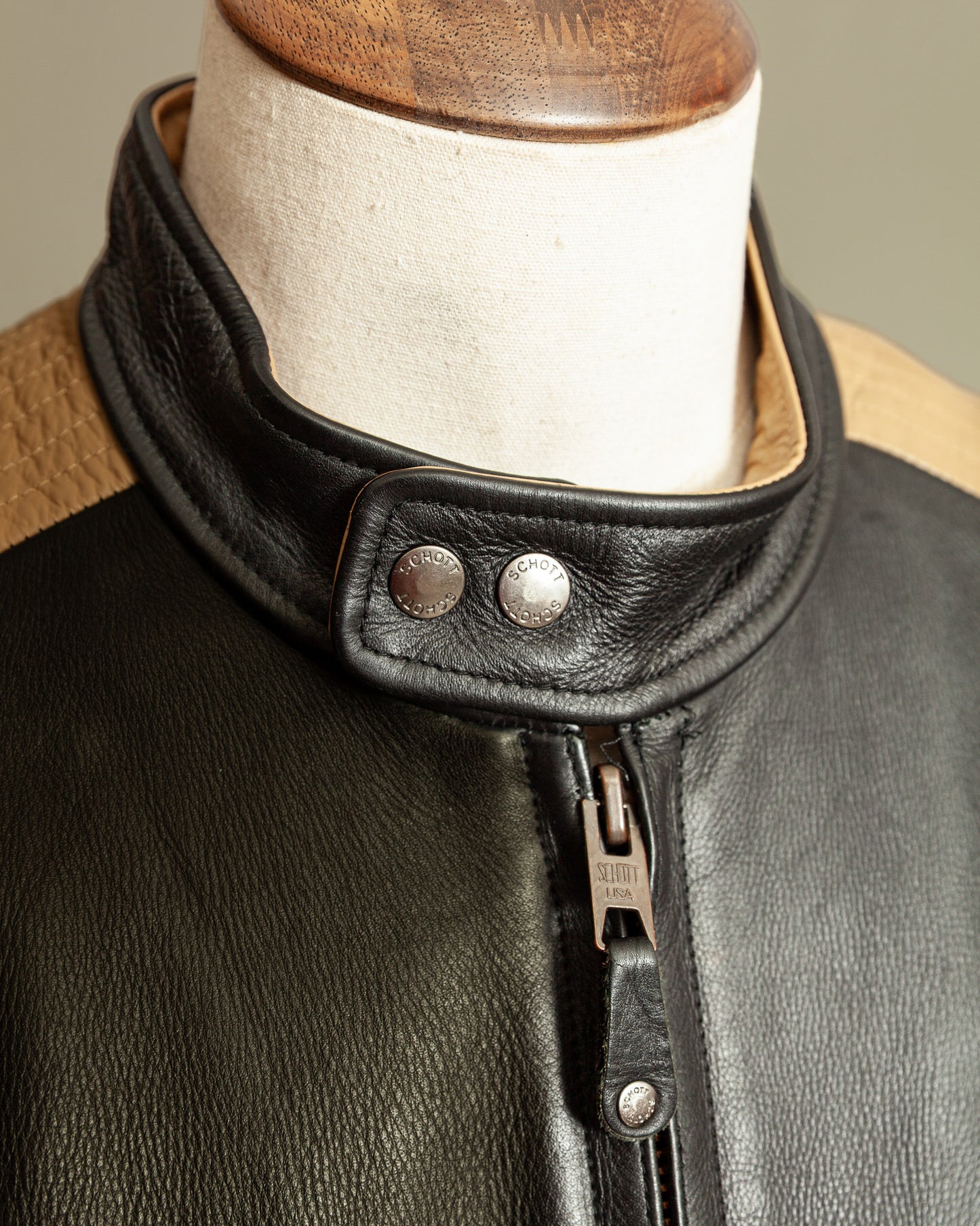 Vintage Schott LC BL71 Two-Tone Café Racer Leather Jacket – Large (44)