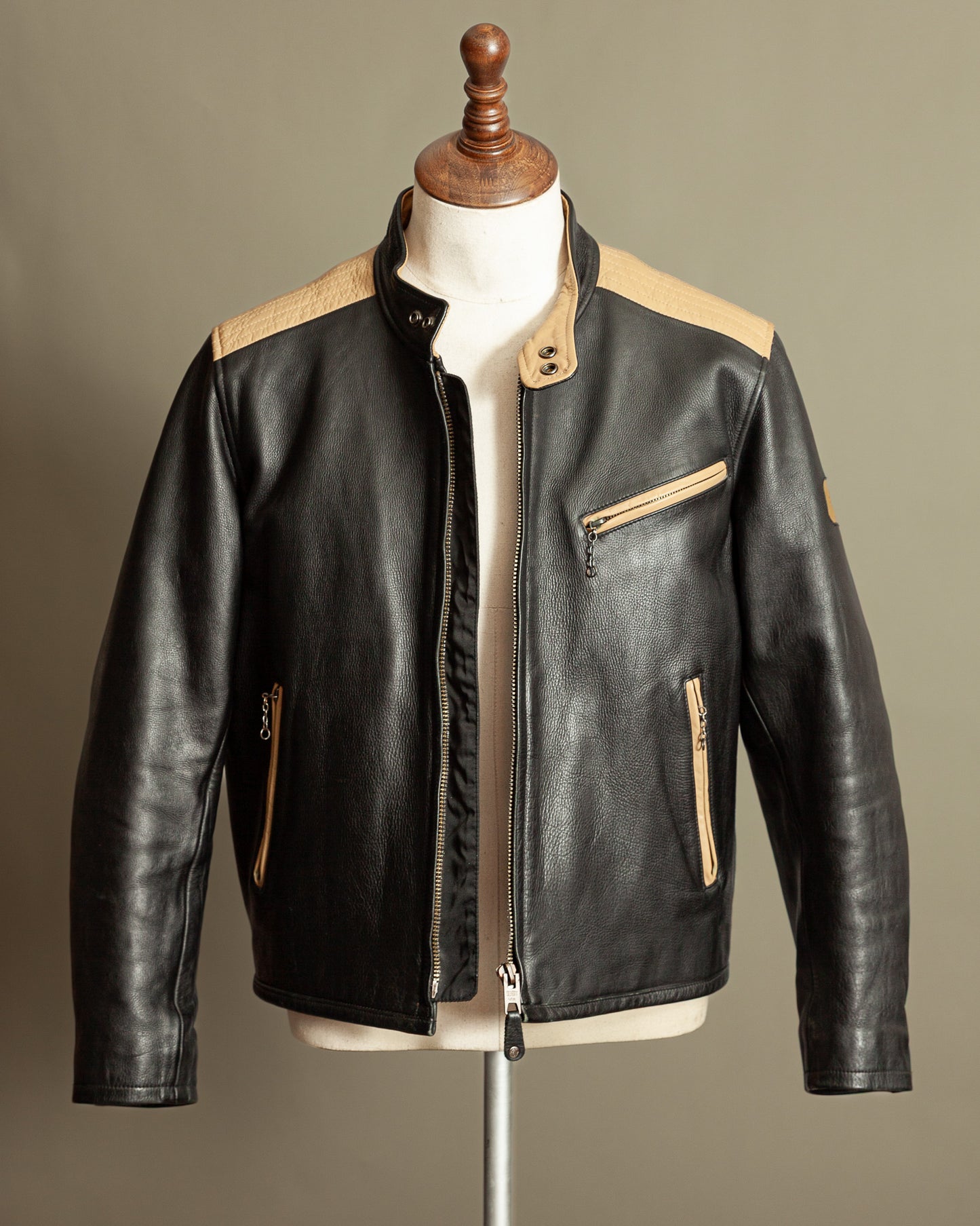 Vintage Schott LC BL71 Two-Tone Café Racer Leather Jacket – Large (44)