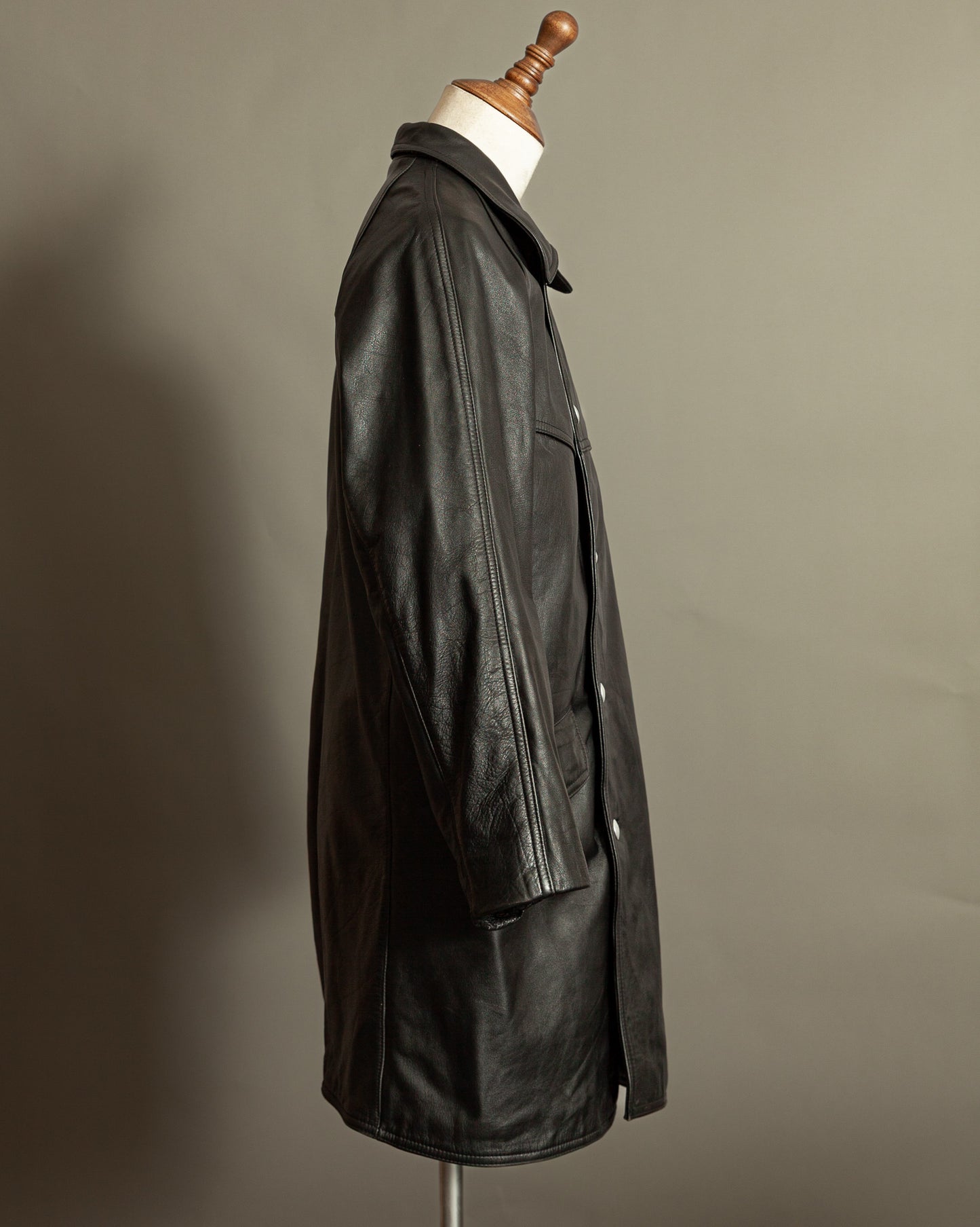Vintage Häckel & Co. German Police Leather Overcoat - Large (42-44)