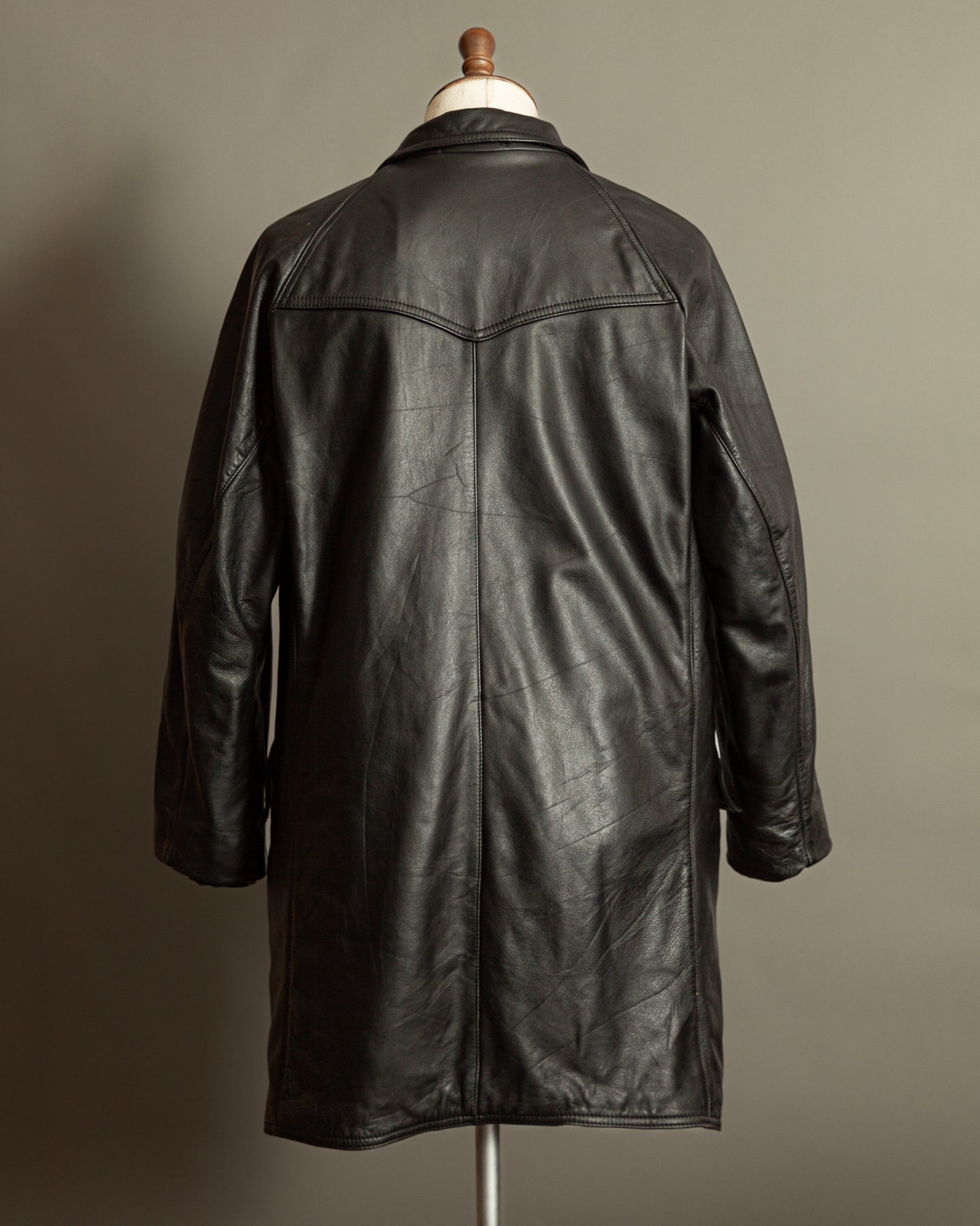 Vintage Häckel & Co. German Police Leather Overcoat - Large (42-44)