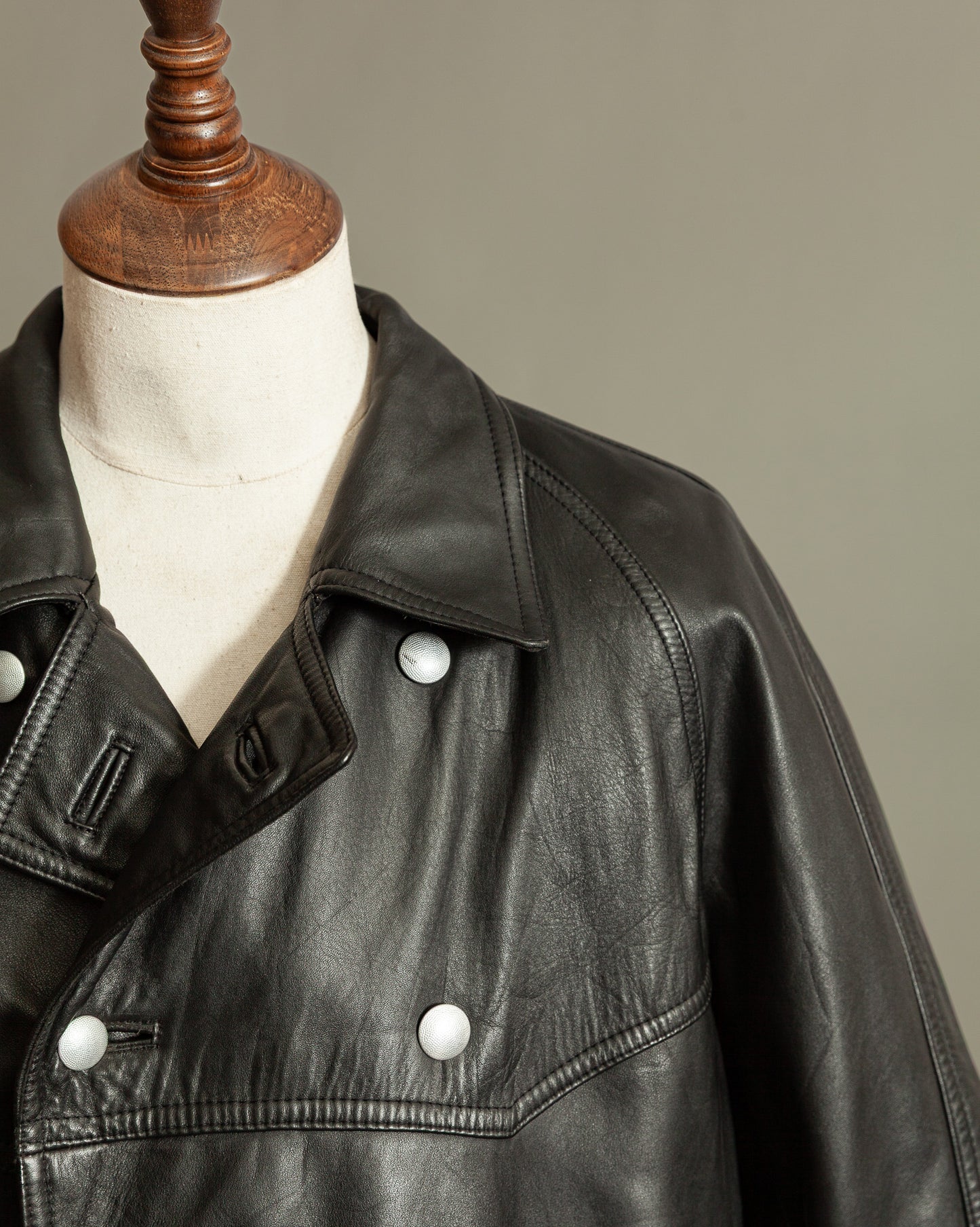 Vintage Häckel & Co. German Police Leather Overcoat - Large (42-44)
