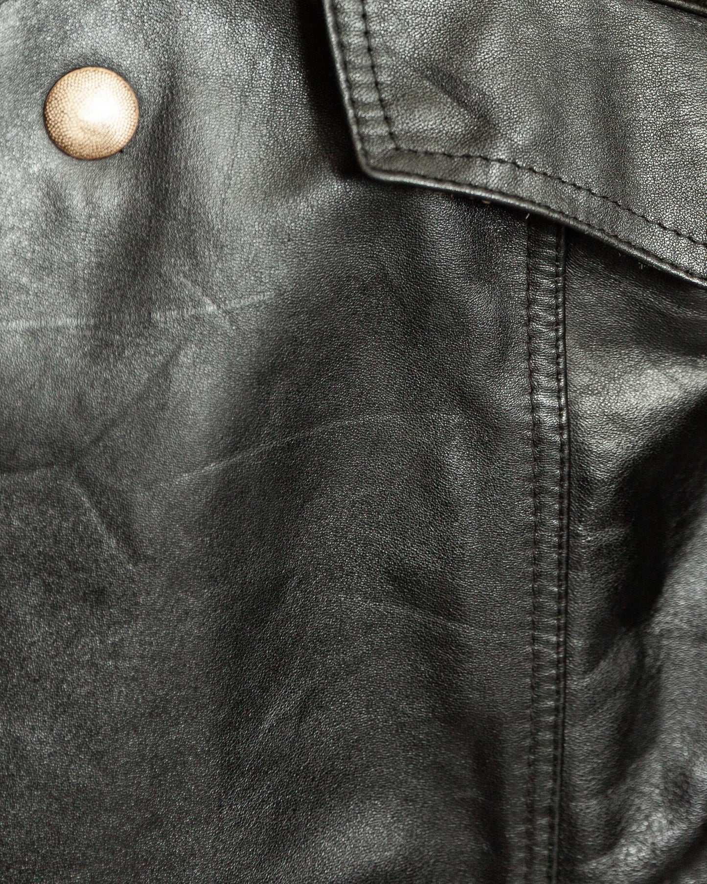 Vintage 1970s German Leather Police Motorcycle Jacket - Large (44)