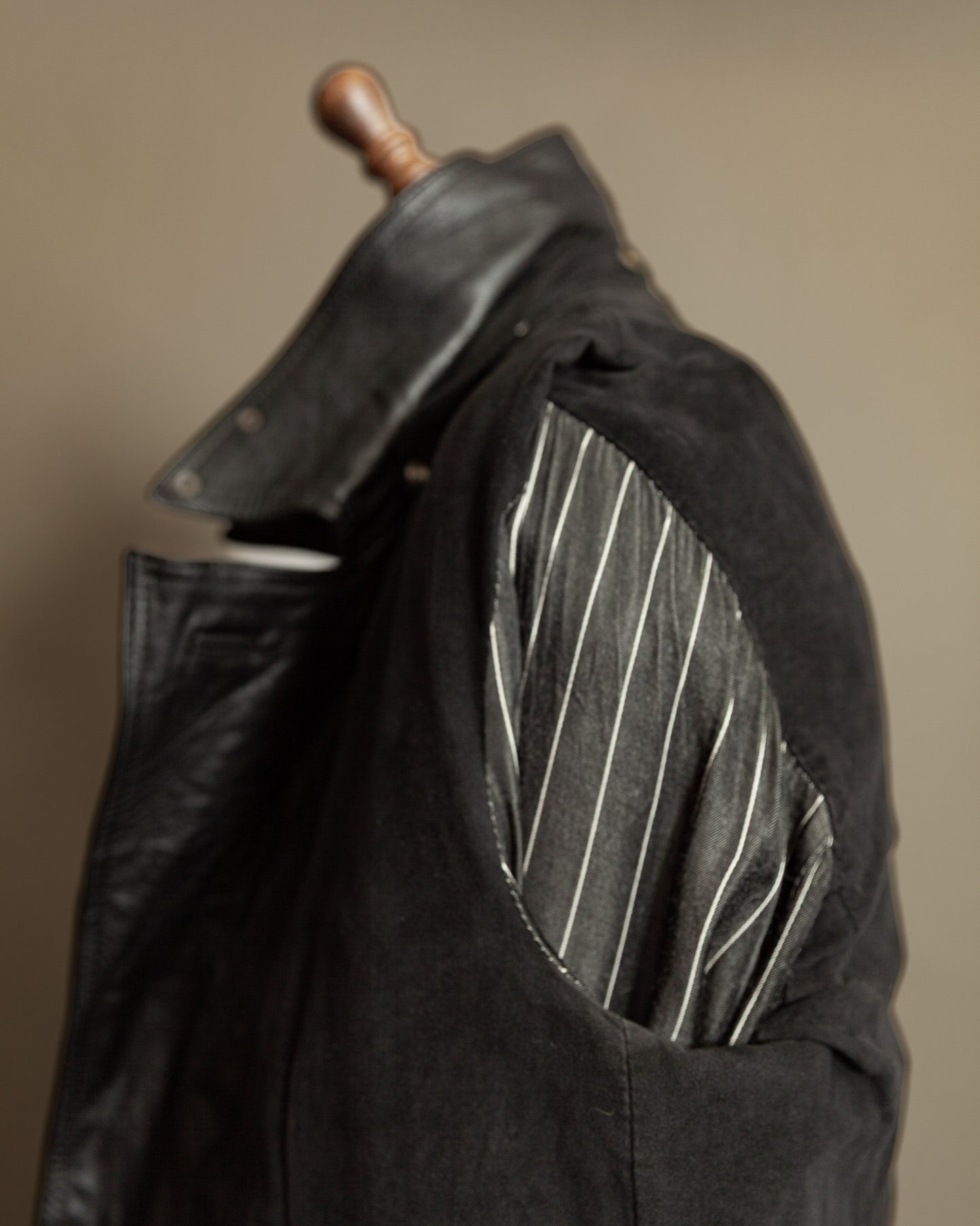 Vintage 1970s German Leather Police Motorcycle Jacket - Large (44)