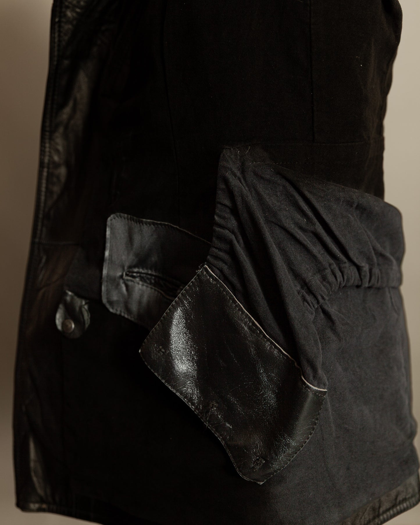 Vintage 1970s German Leather Police Motorcycle Jacket - Large (44)