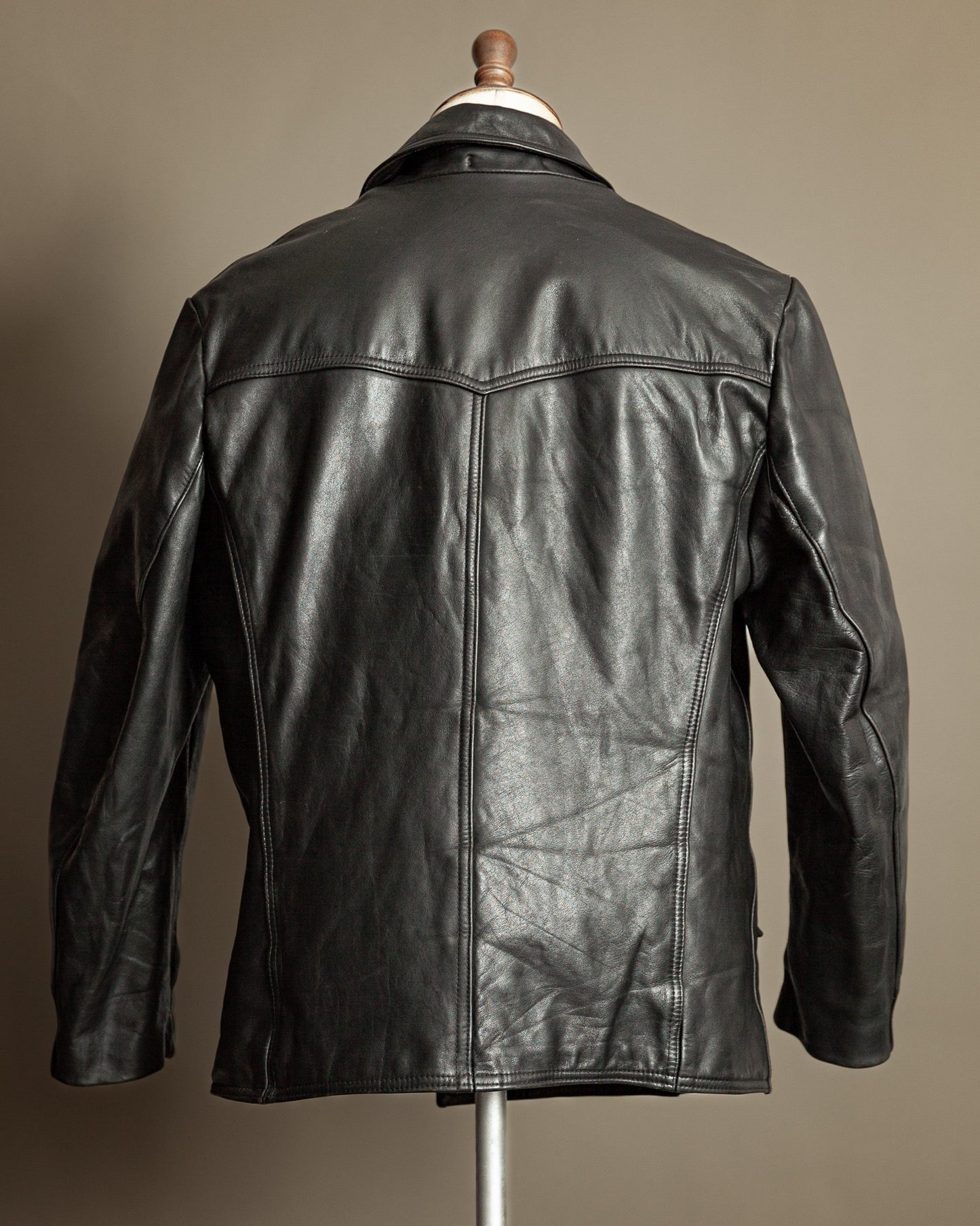 Vintage 1970s German Leather Police Patrol Jacket - Medium (42)