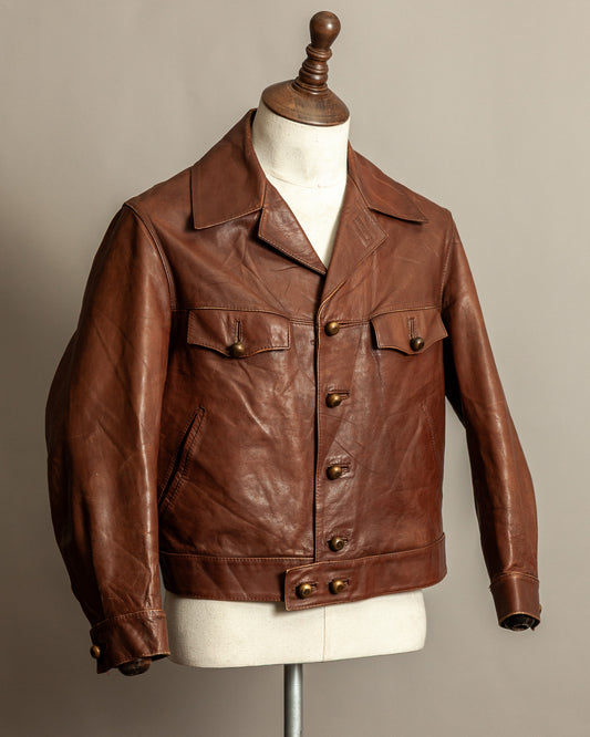 1940s Vintage Sartoria P. Zanghieri Italian Horsehide Leather Blouson - Small (40)