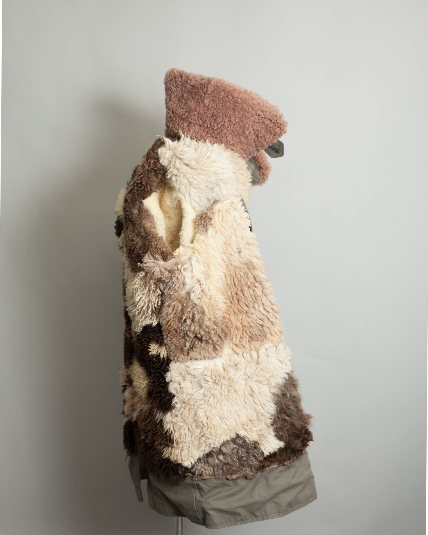 Vintage Swedish Army M1909 Shearling-Lined Field Coat – Size 46 (XL