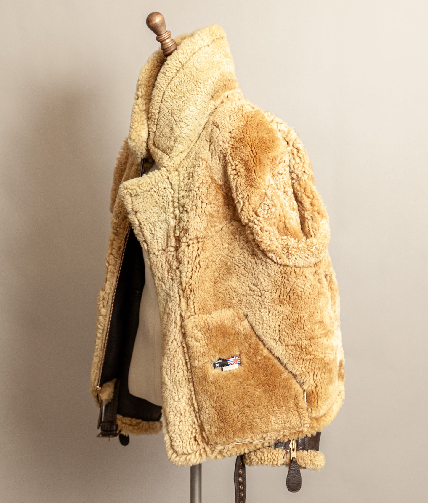 Vintage RAF Irvin Sheepskin Shearling Flying Jacket Blackbird Leather England (44)