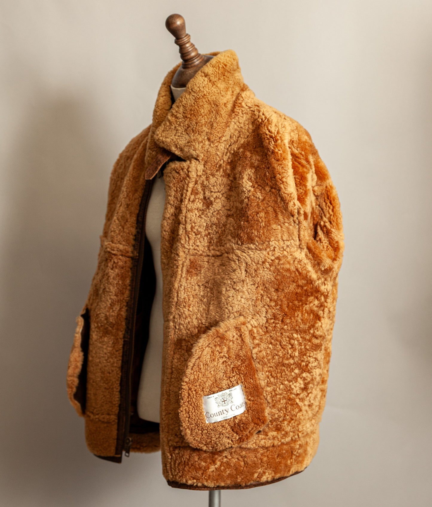 Vintage 1980s Sheepskin Shearling Flying Bomber Jacket XL (46)