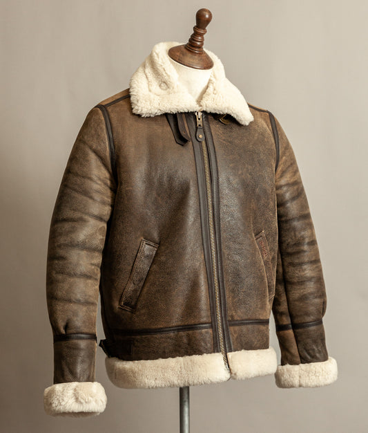 Vintage Schott B3 Sheepskin Bomber Flying Jacket Large (44)