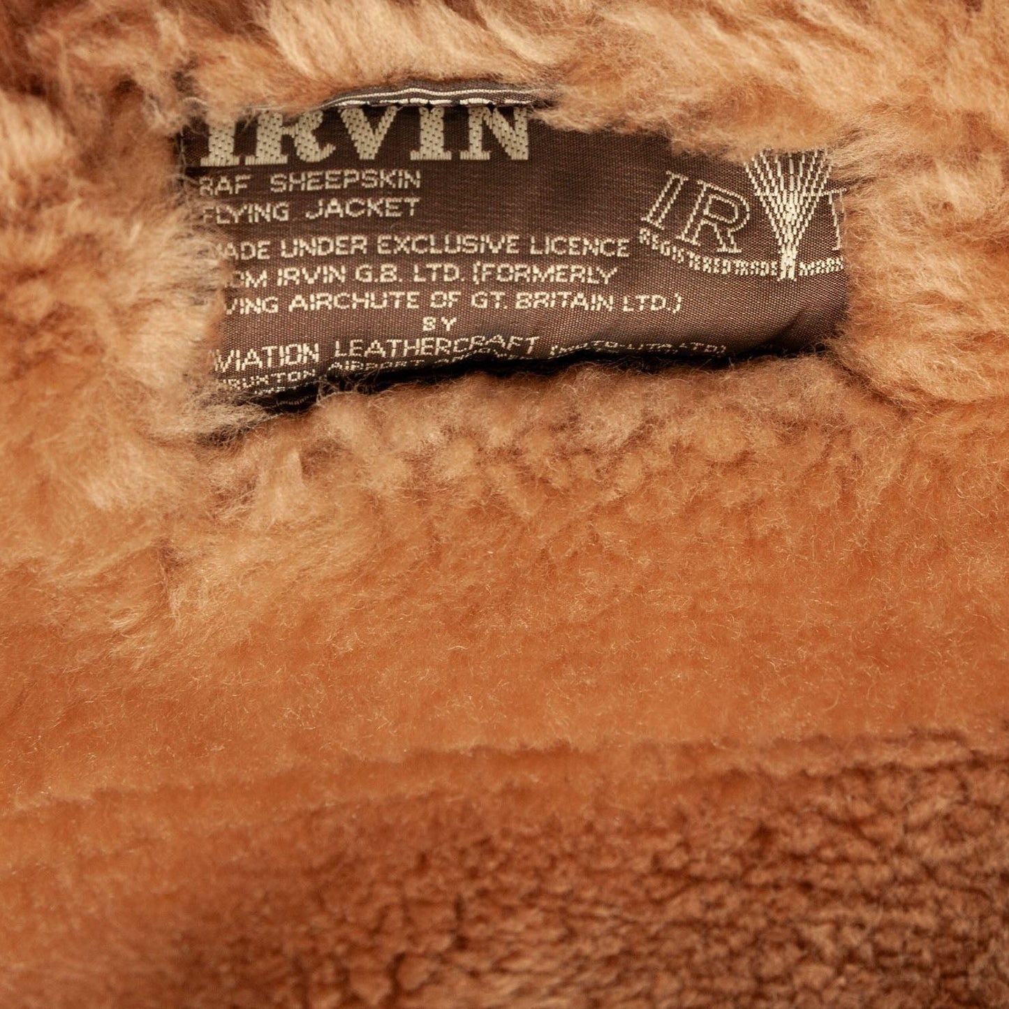 Vintage RAF Irvin Sheepskin Flying Jacket Aviation Leathercraft - Size Large 42-44