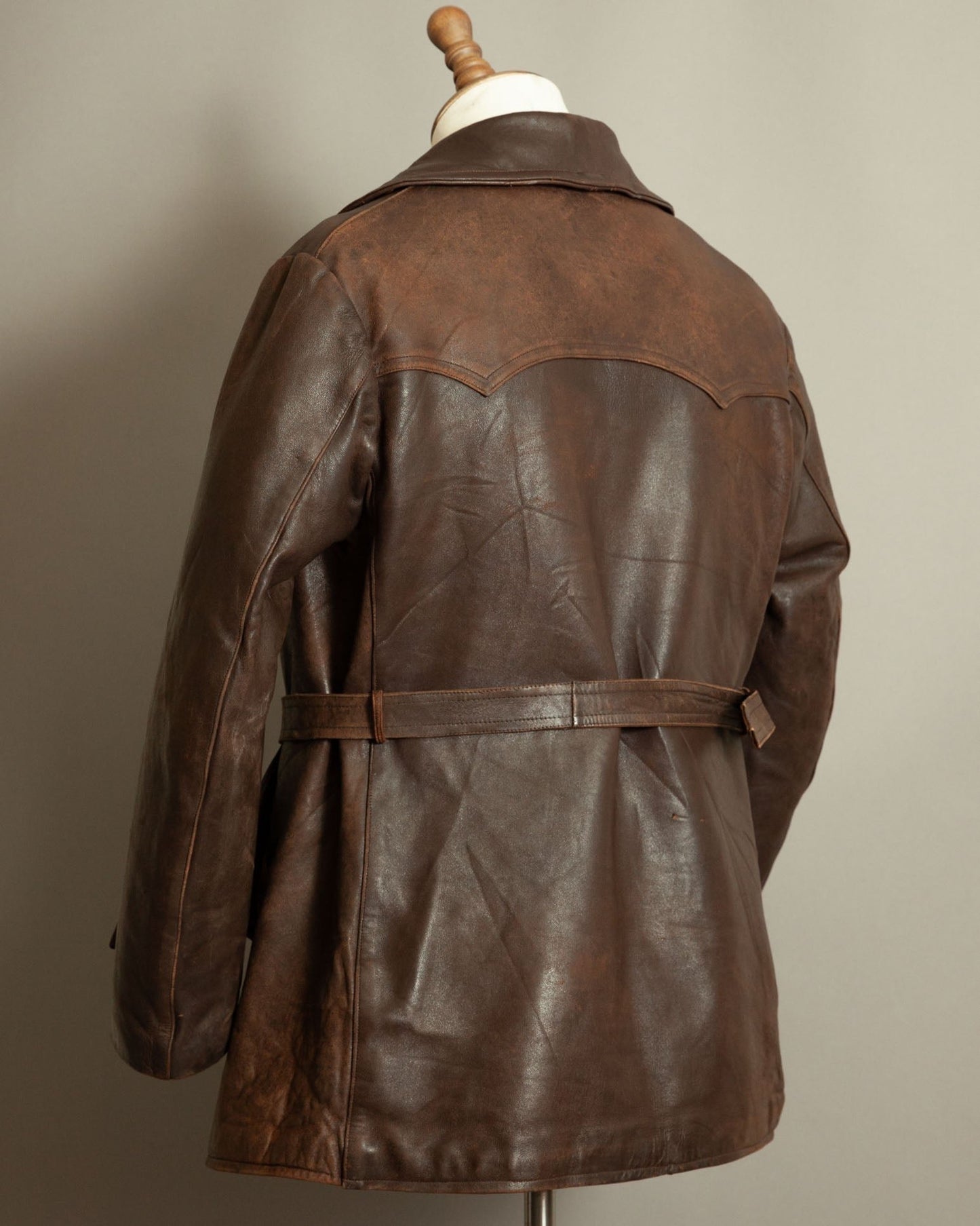 Authentic WW2 1940s French Resistance Leather Trench Coat - Large (42-44)
