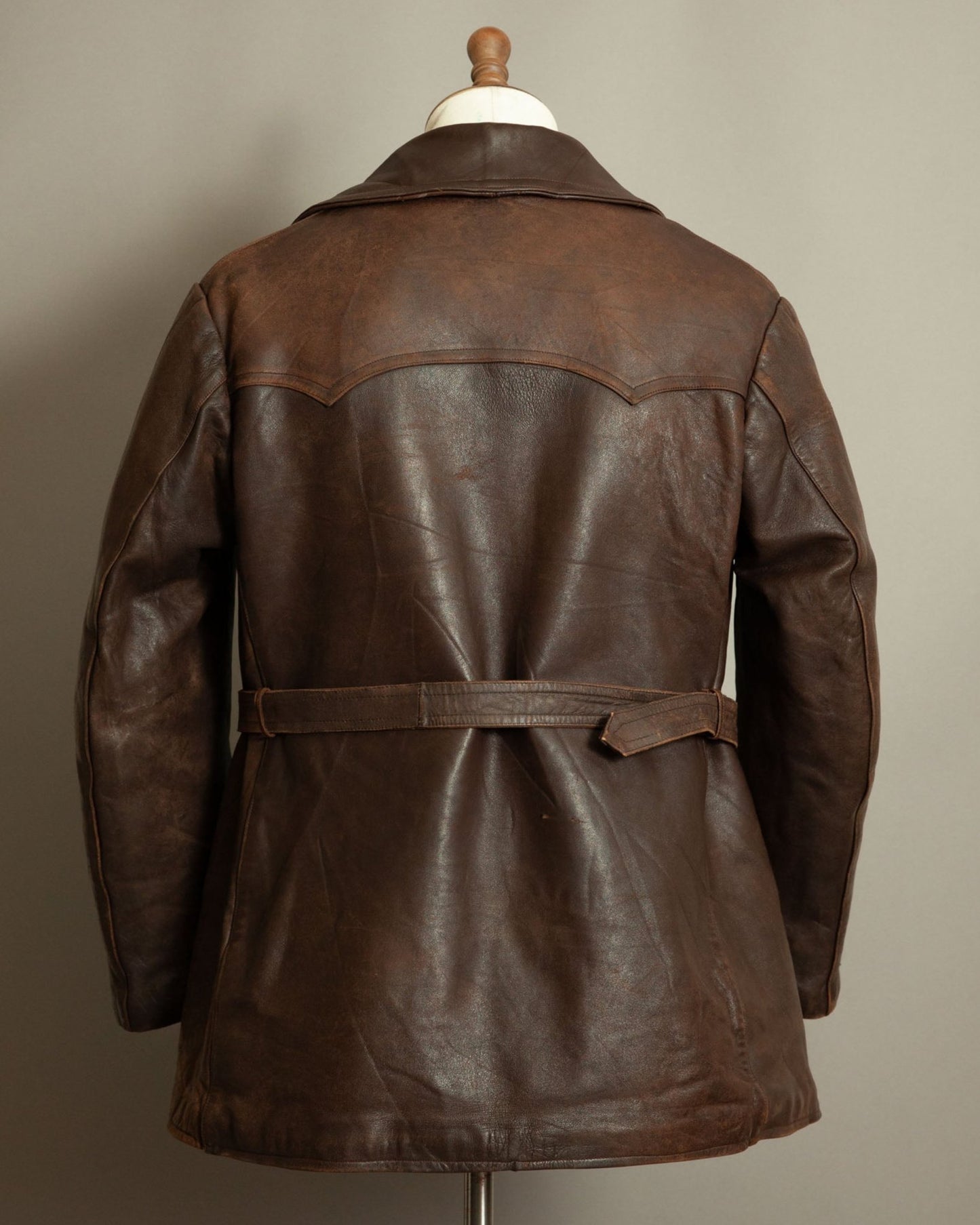 Authentic WW2 1940s French Resistance Leather Trench Coat - Large (42-44)
