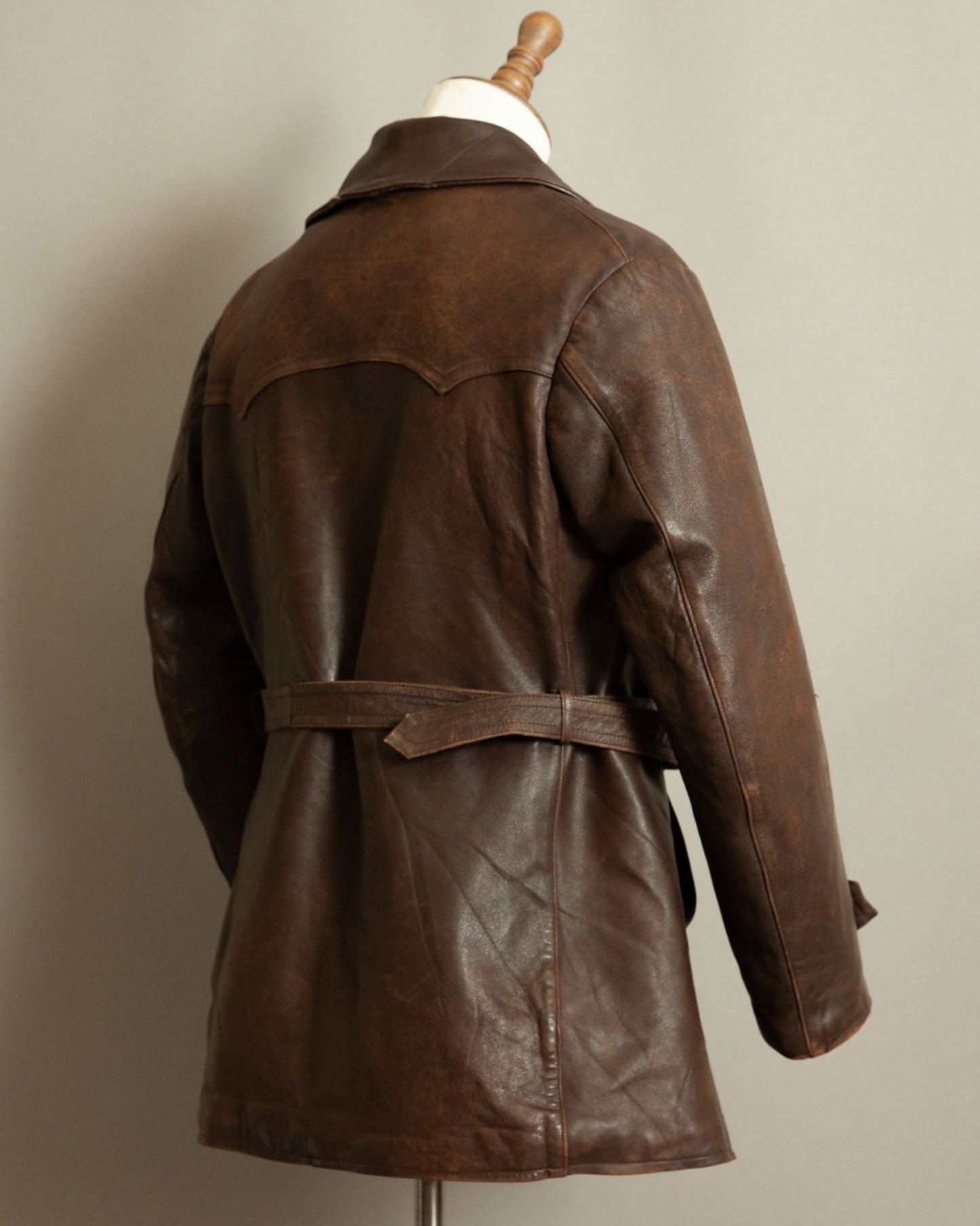 Authentic WW2 1940s French Resistance Leather Trench Coat - Large (42-44)